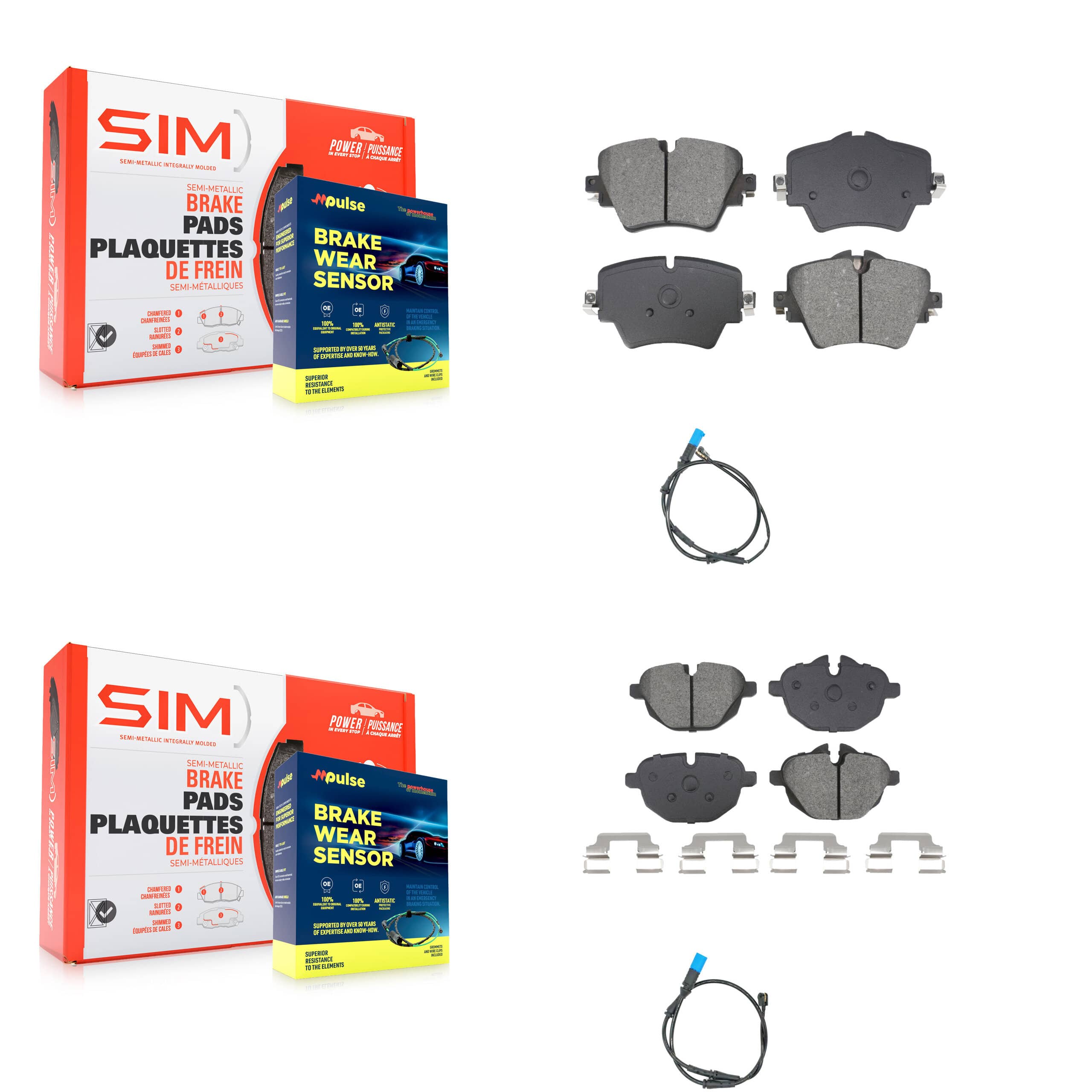 SIM - KSW-100743 - Front and Rear Disc Brake Pad Kits