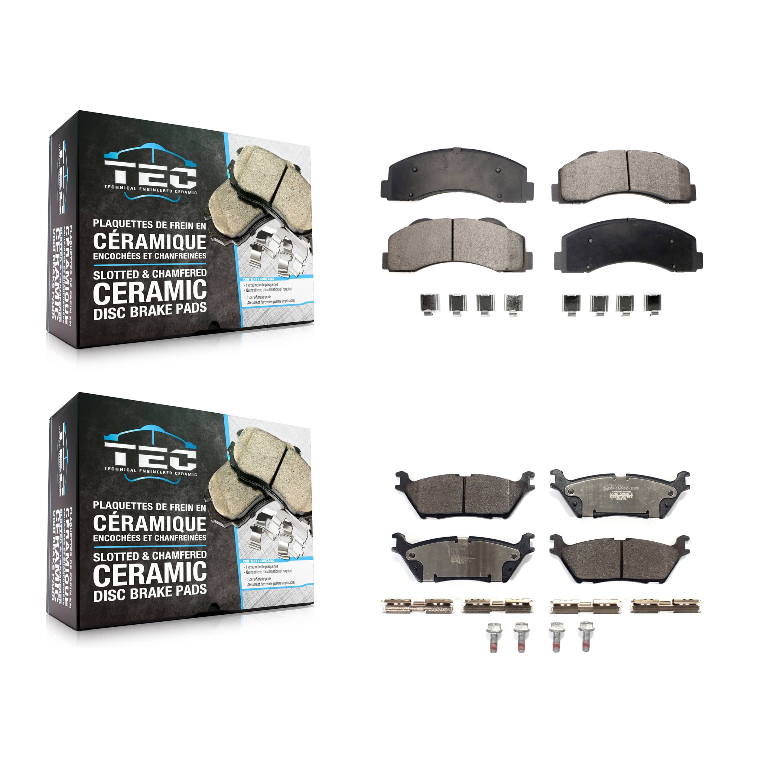 TEC - KTC-100518 - Front and Rear Disc Brake Pad Kits