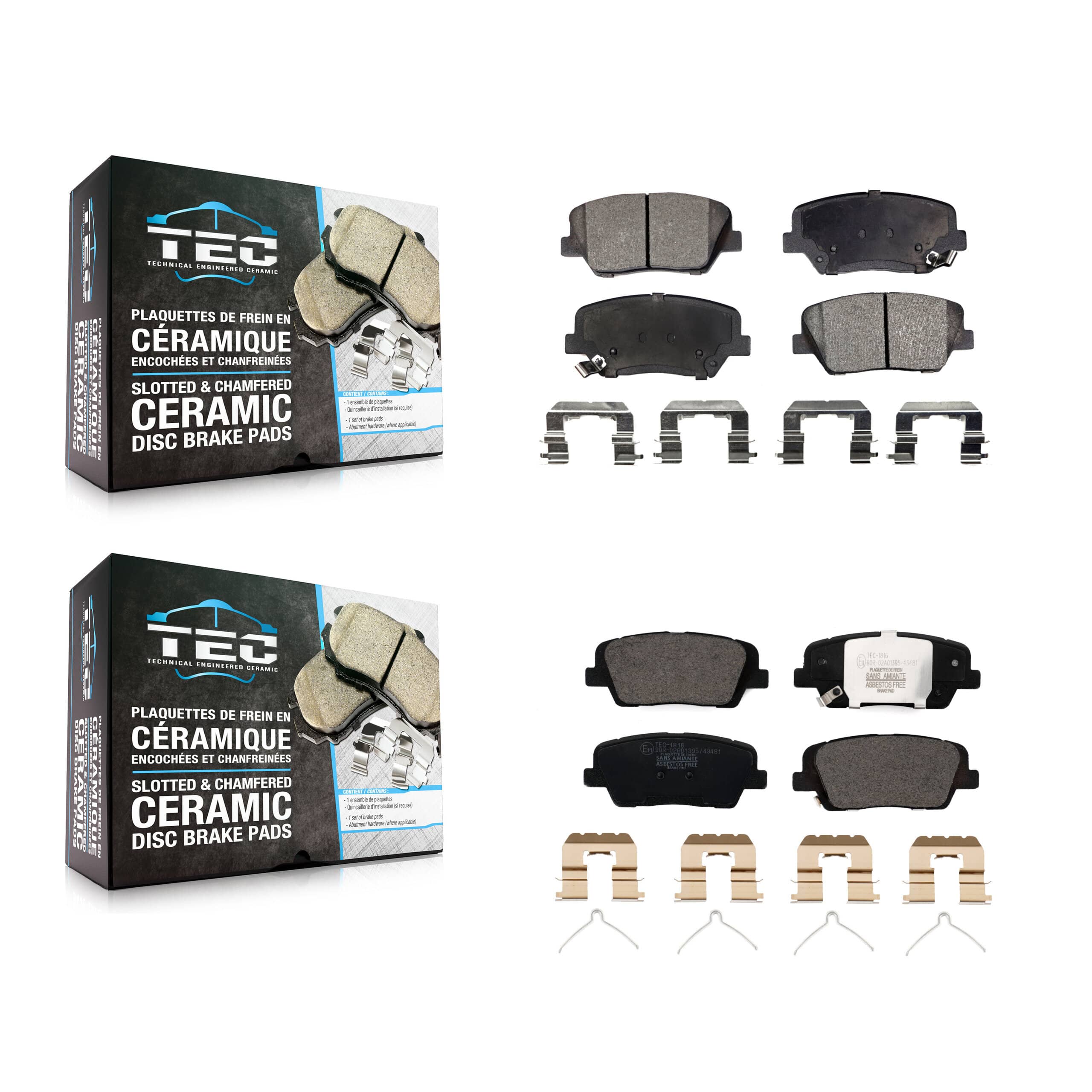TEC - KTC-100551 - Front and Rear Disc Brake Pad Kits