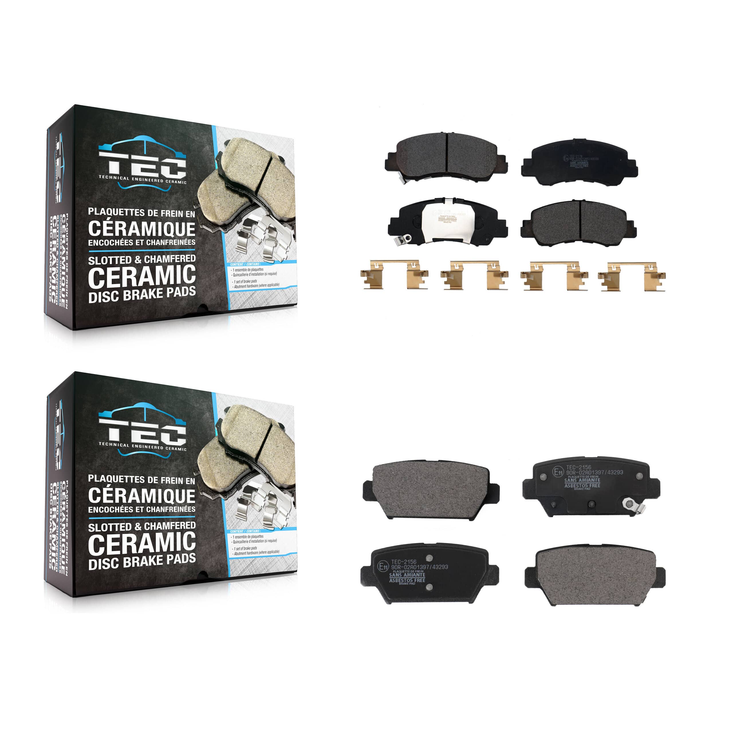 TEC - KTC-100712 - Front and Rear Disc Brake Pad Kits