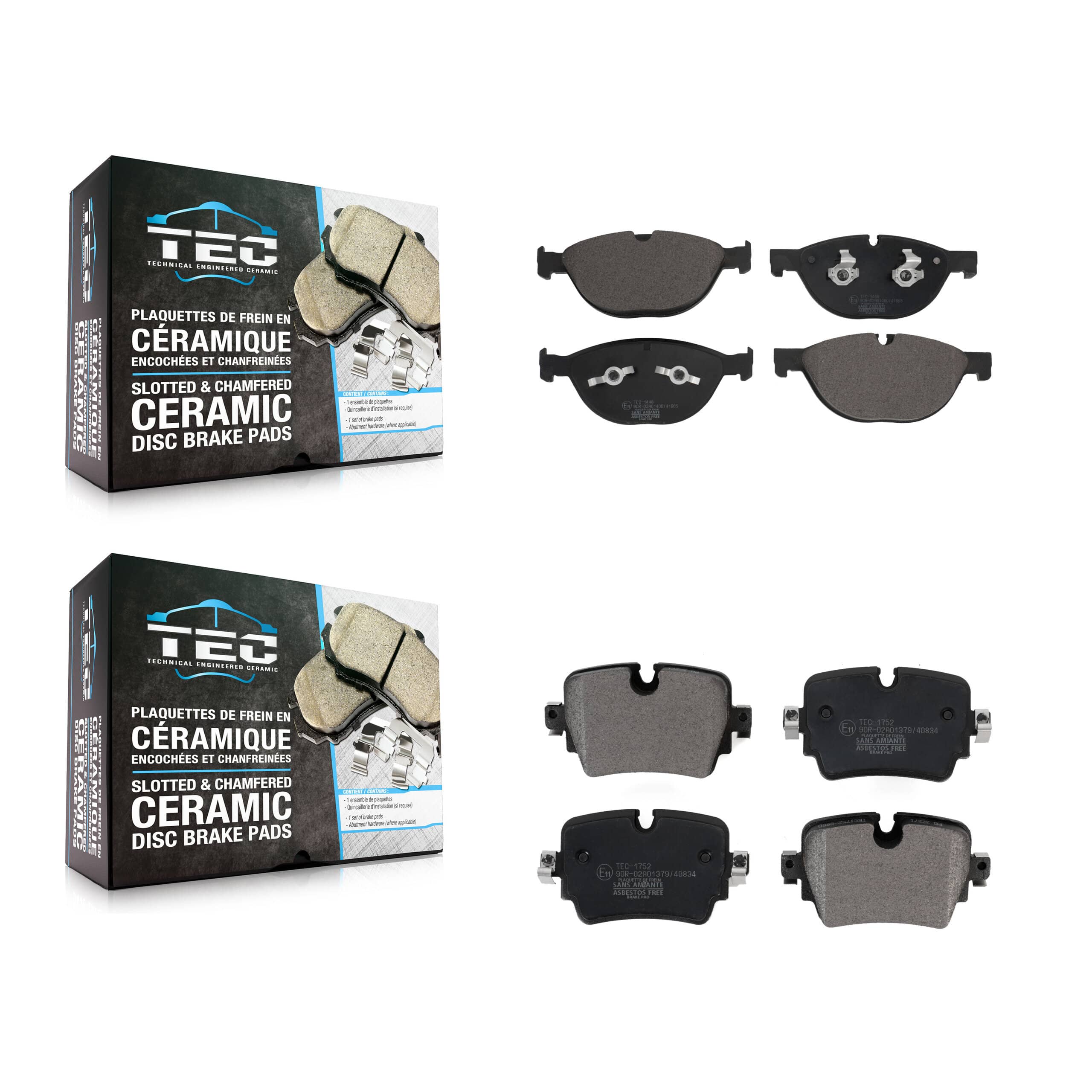 TEC - KTC-100722 - Front and Rear Disc Brake Pad Kits