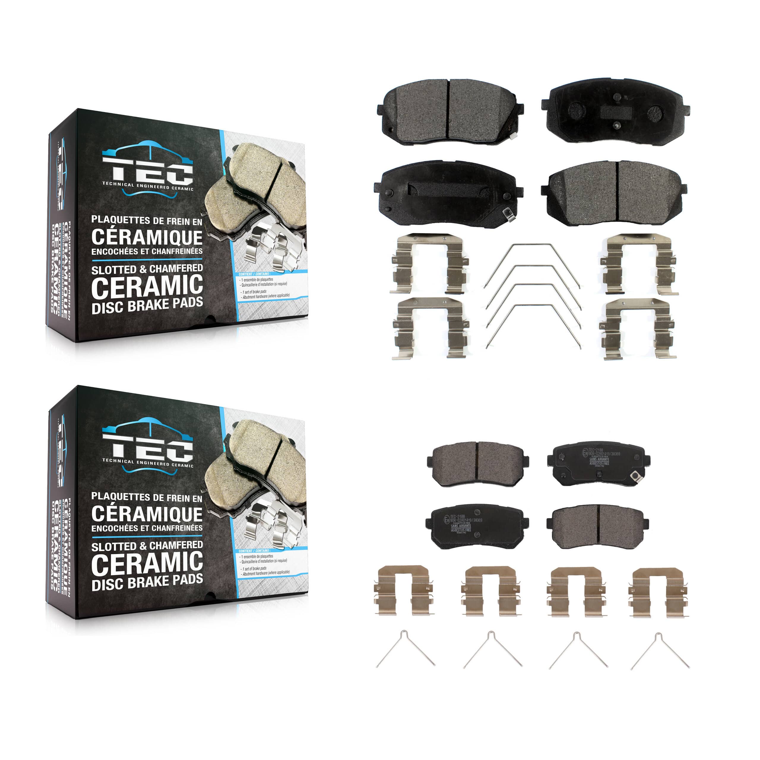 TEC - KTC-100728 - Front and Rear Disc Brake Pad Kits