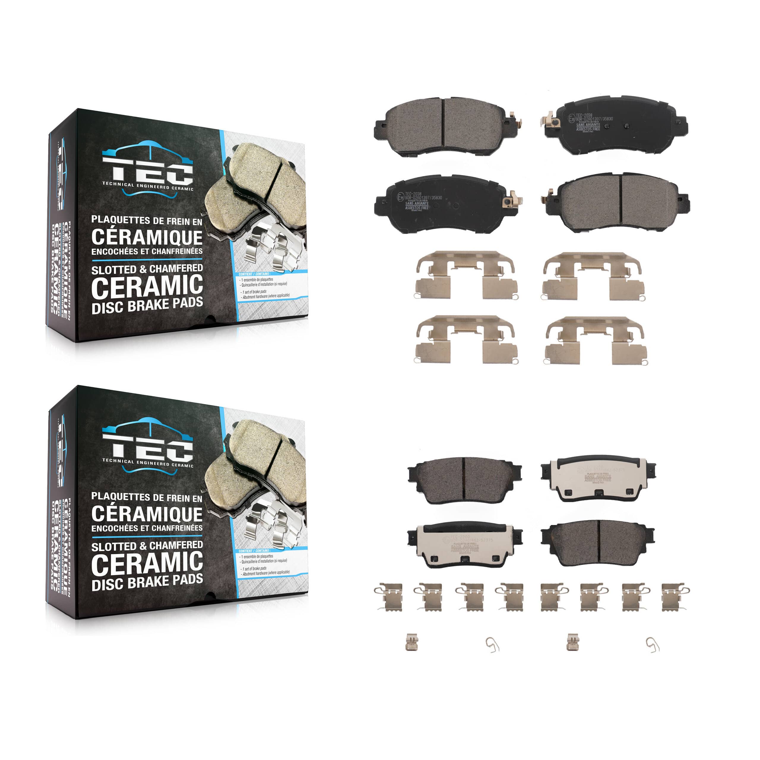 TEC - KTC-100768 - Front and Rear Disc Brake Pad Kits