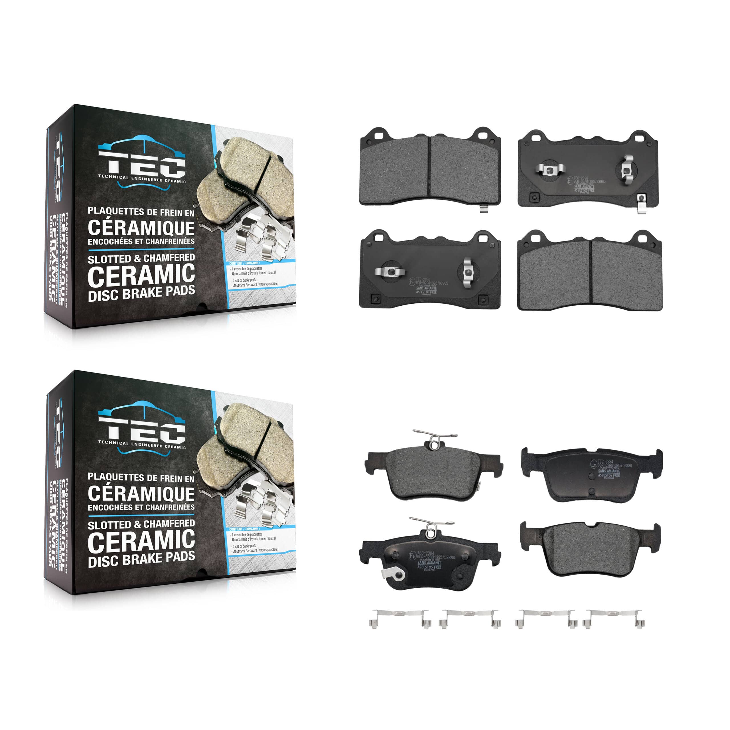 TEC - KTC-100809 - Front and Rear Disc Brake Pad Kits