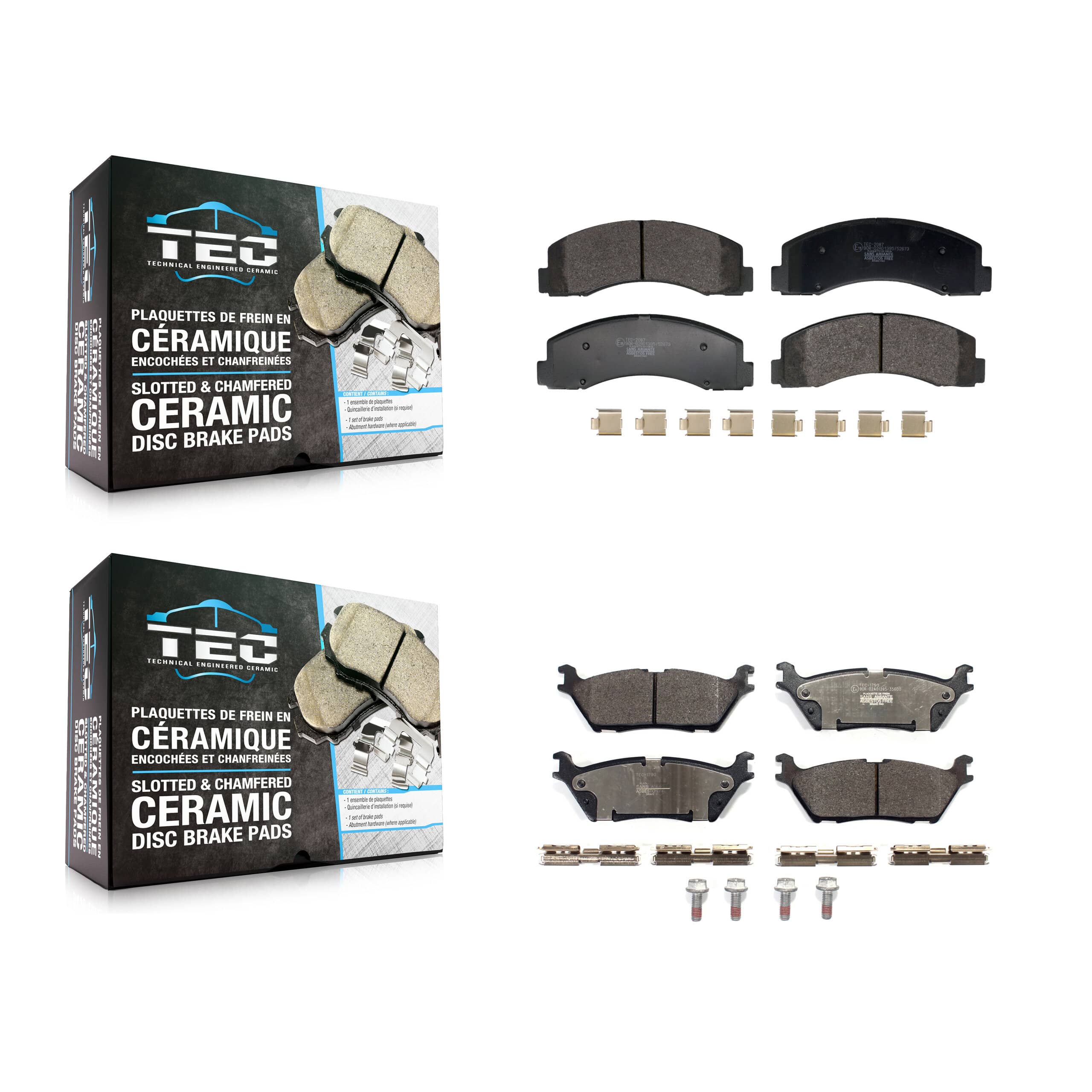 TEC - KTC-100821 - Front and Rear Disc Brake Pad Kits