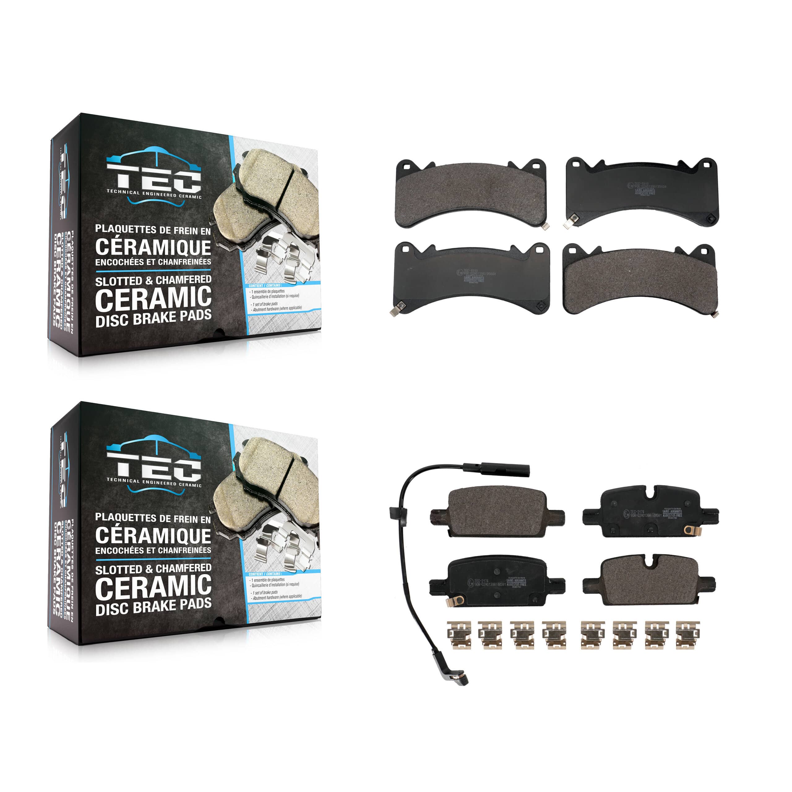 TEC - KTC-100843 - Front and Rear Disc Brake Pad Kits