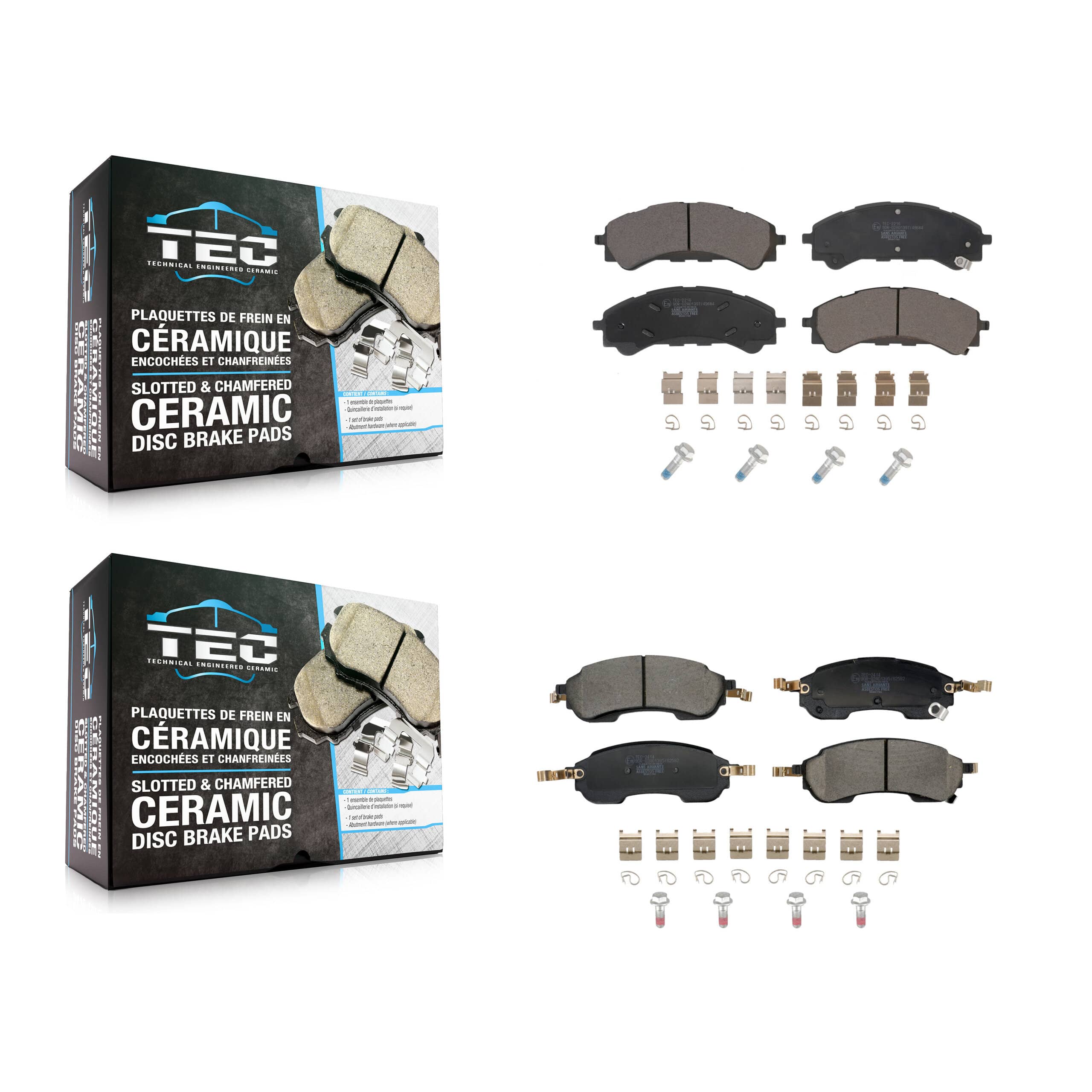 TEC - KTC-100876 - Front and Rear Disc Brake Pad Kits