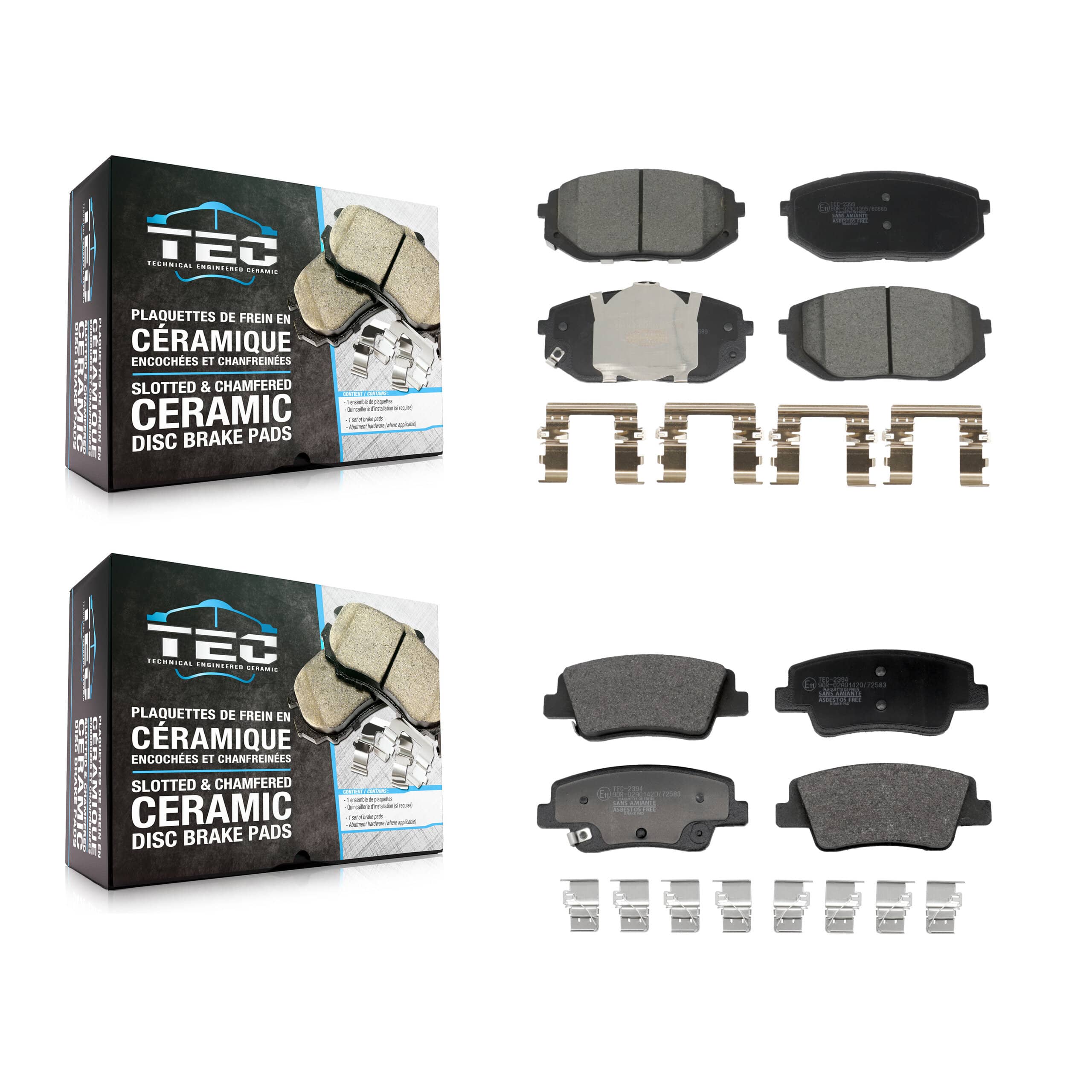 TEC - KTC-100884 - Front and Rear Disc Brake Pad Kits