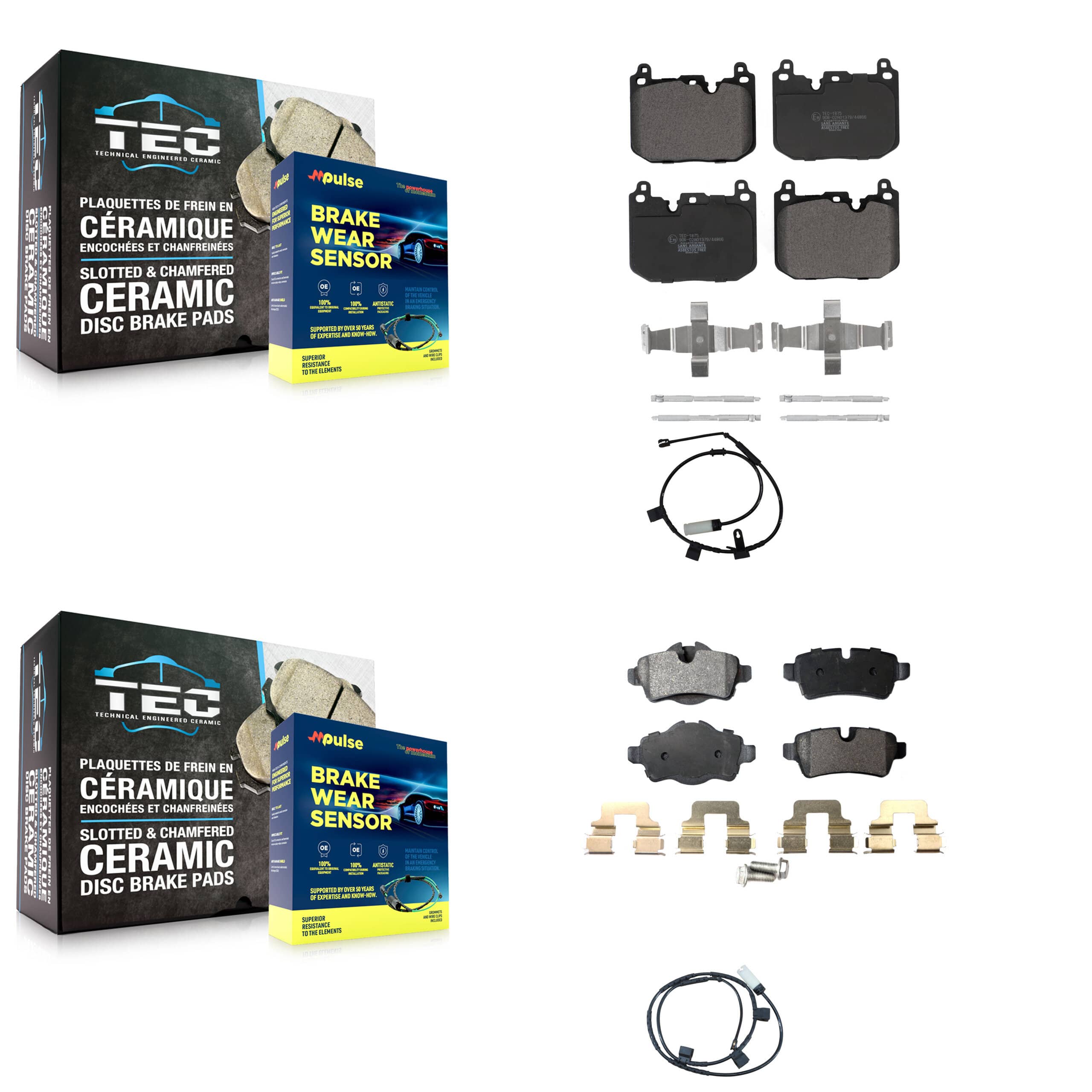 TEC - KTW-100237 - Front and Rear Disc Brake Pad Kits