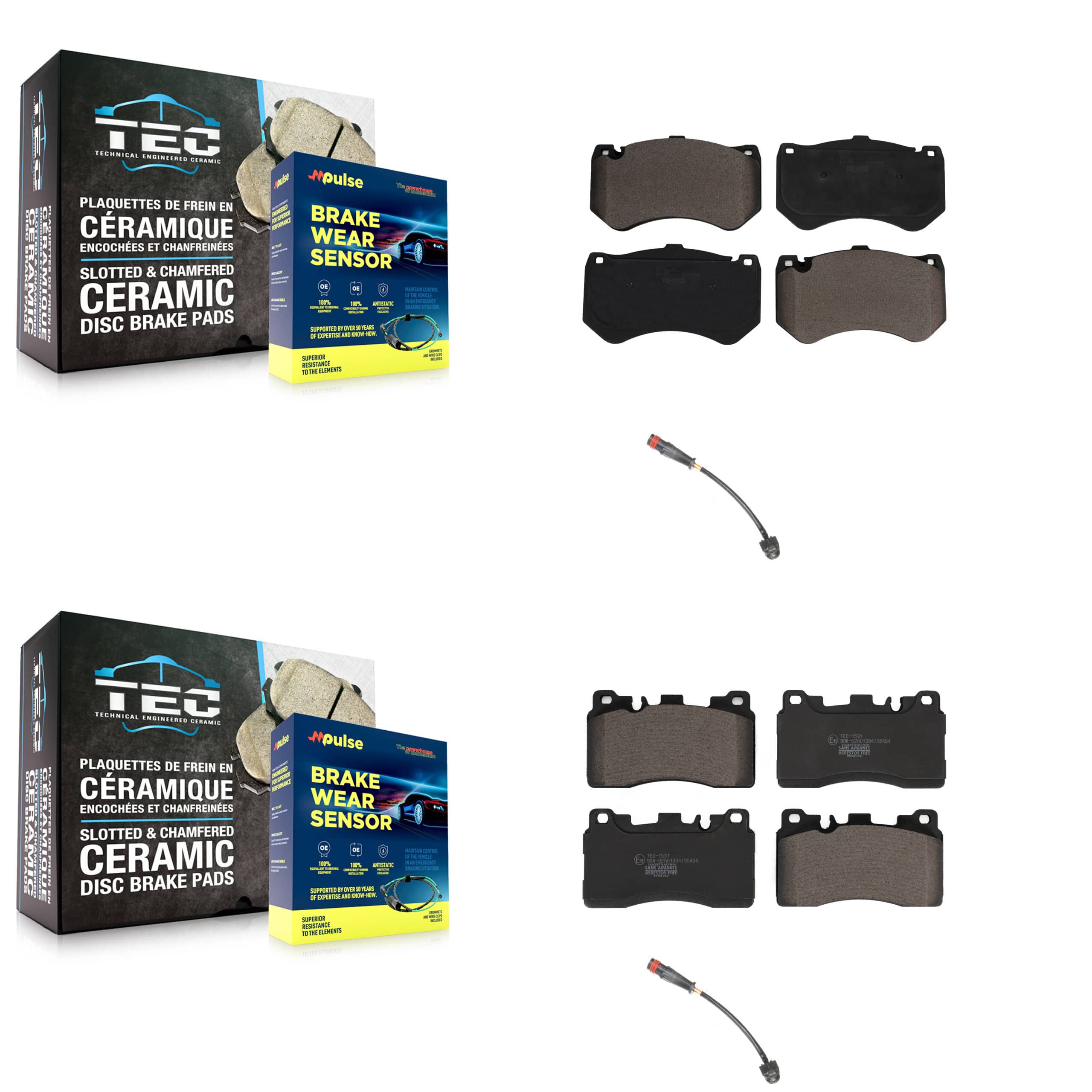 TEC - KTW-100242 - Front and Rear Disc Brake Pad Kits