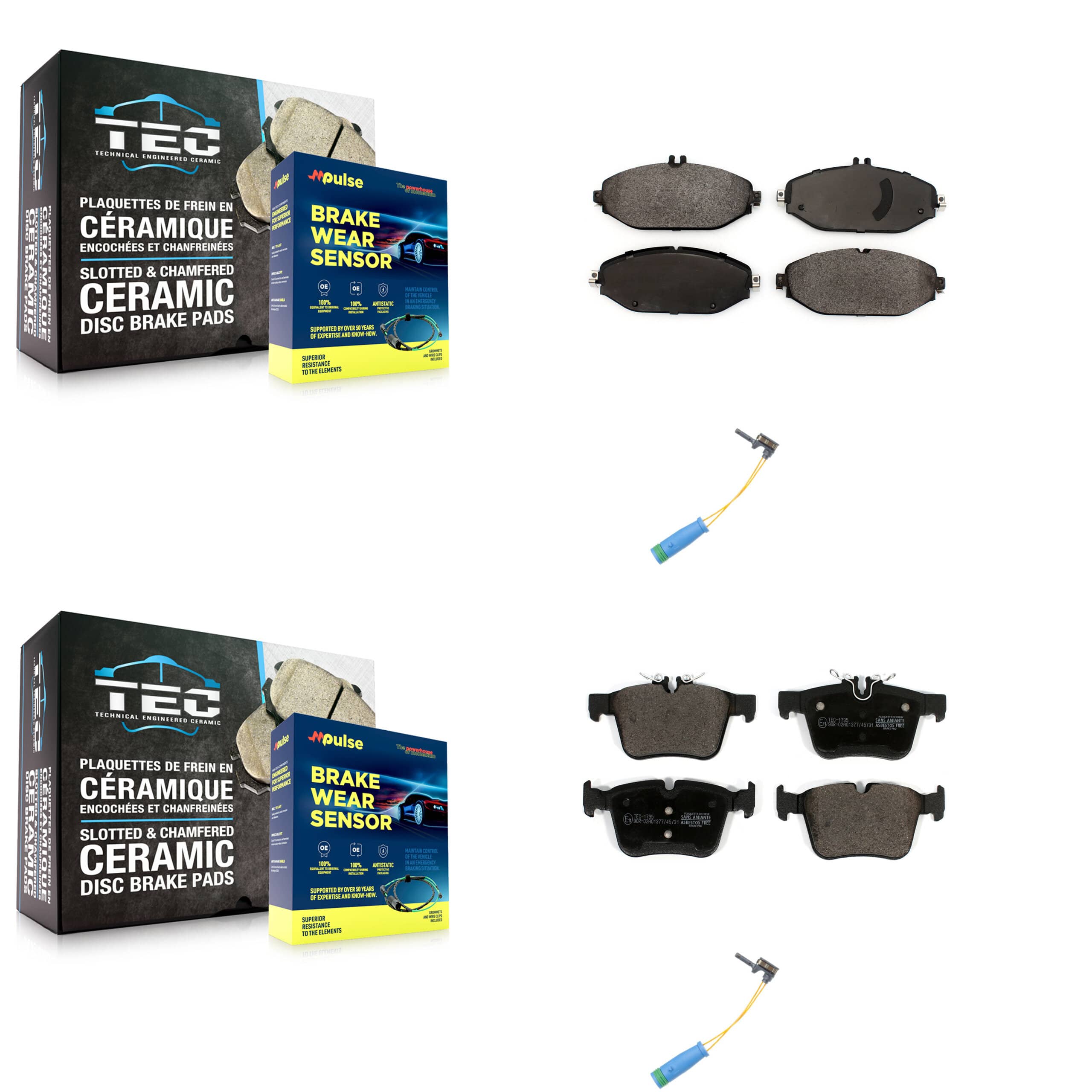 TEC - KTW-100245 - Front and Rear Disc Brake Pad Kits