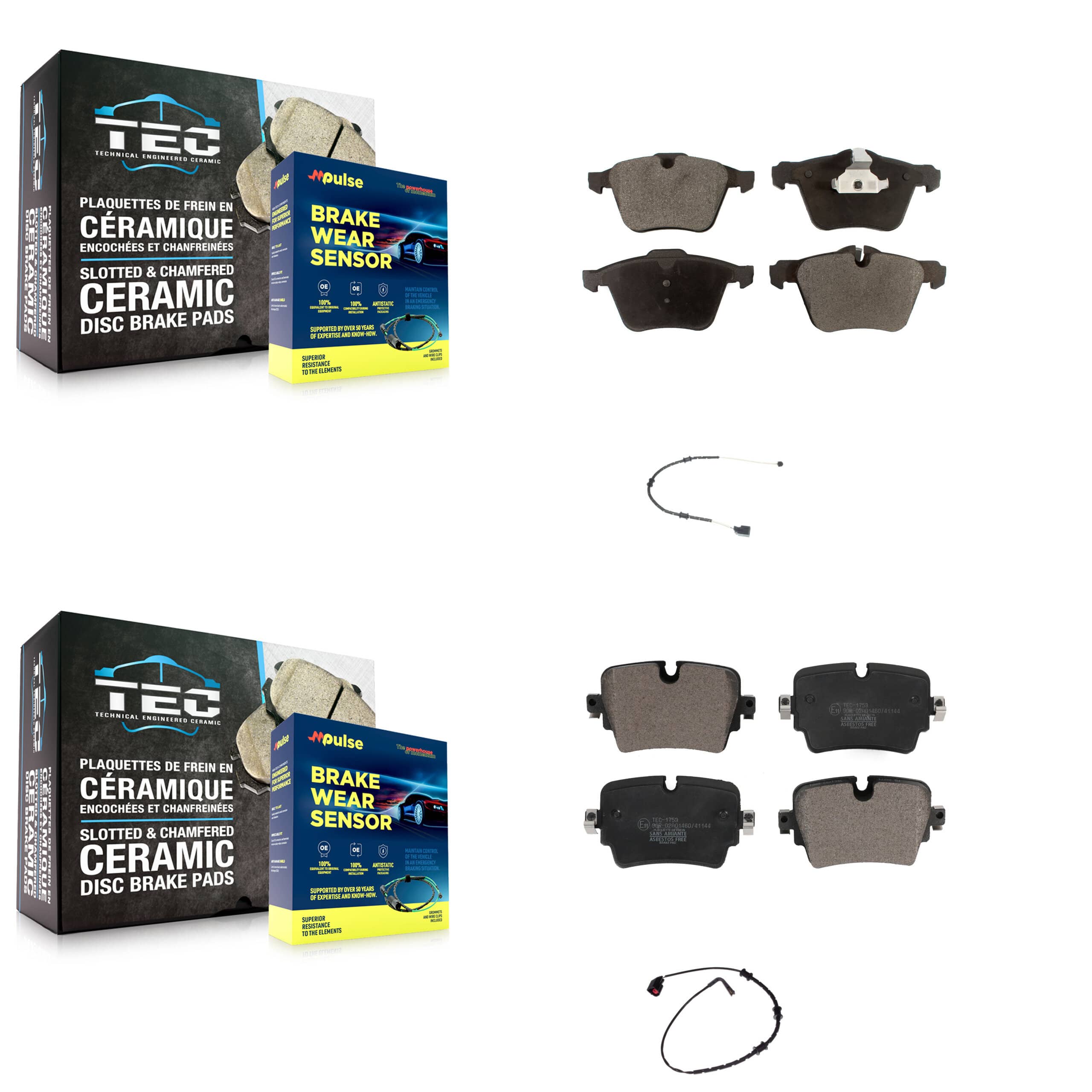 TEC - KTW-100248 - Front and Rear Disc Brake Pad Kits