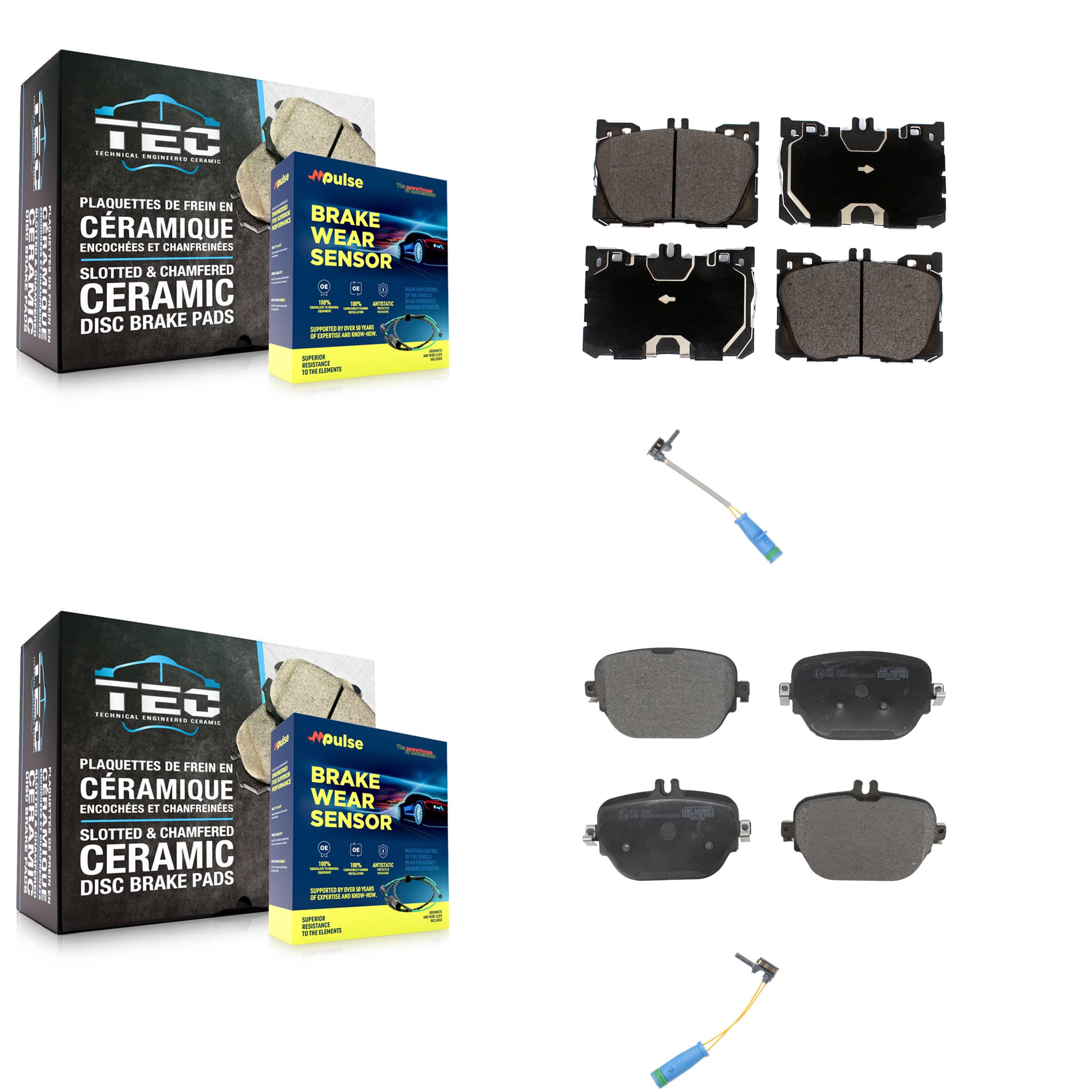 TEC - KTW-100255 - Front and Rear Disc Brake Pad Kits