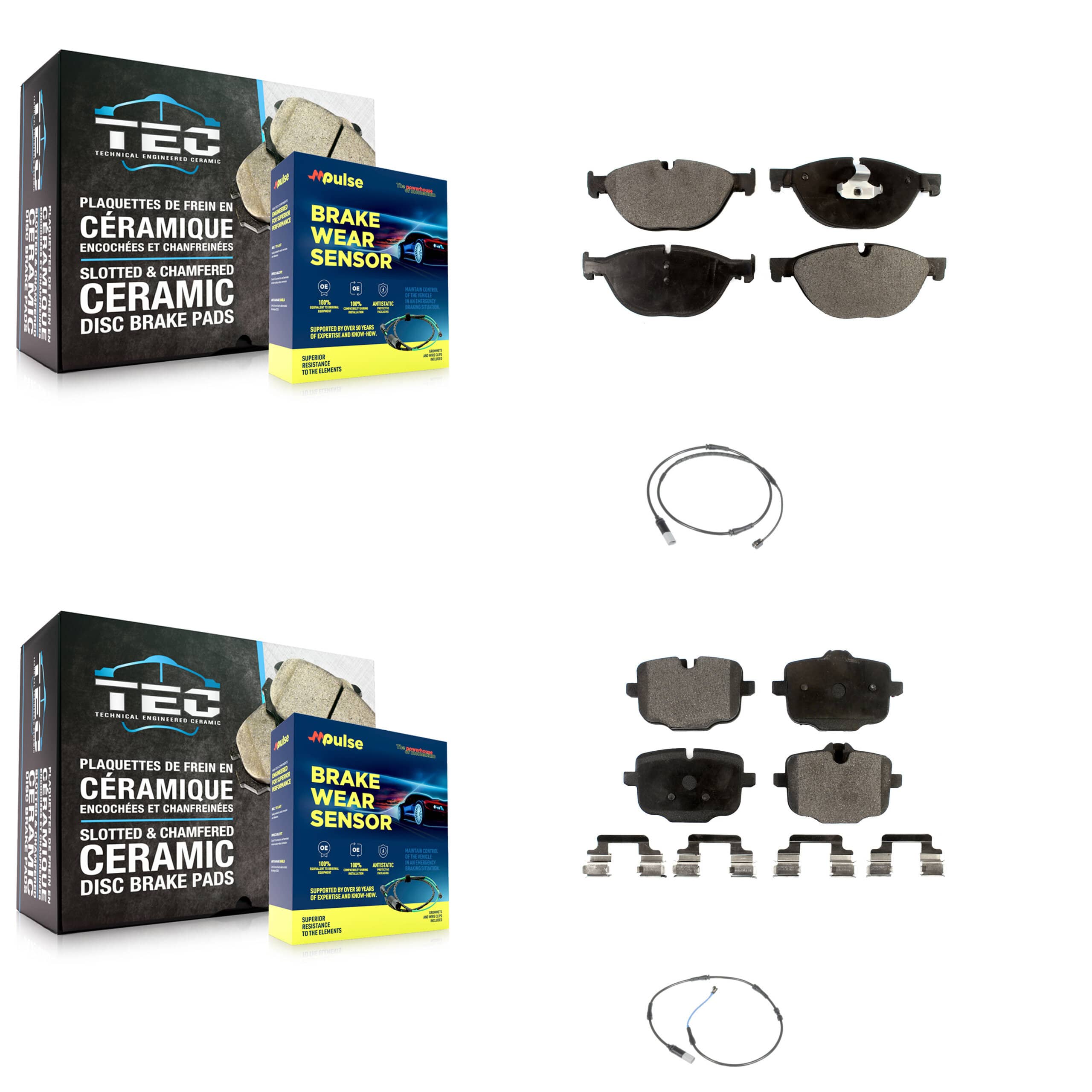 TEC - KTW-100256 - Front and Rear Disc Brake Pad Kits