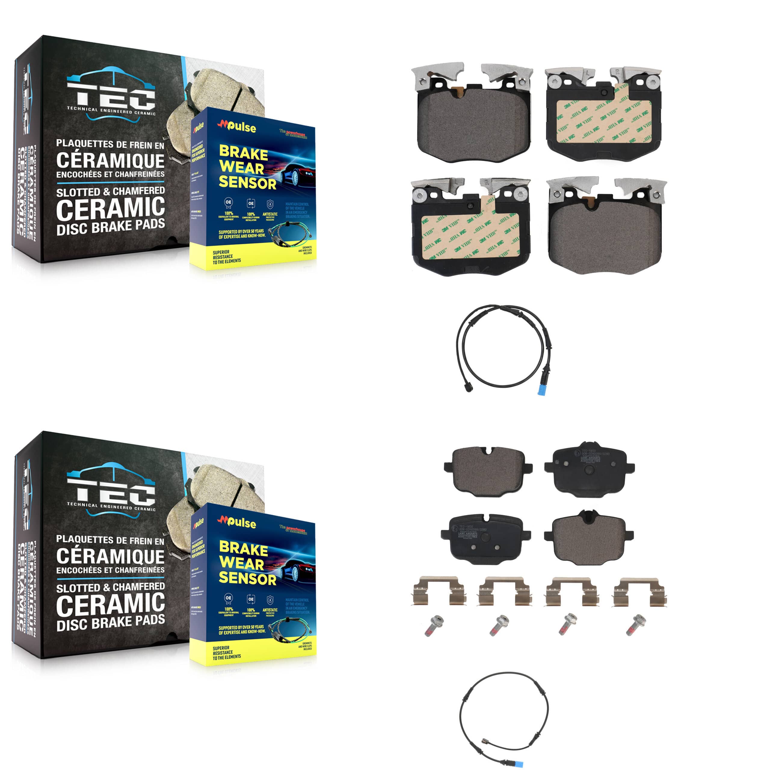 TEC - KTW-100275 - Front and Rear Disc Brake Pad Kits