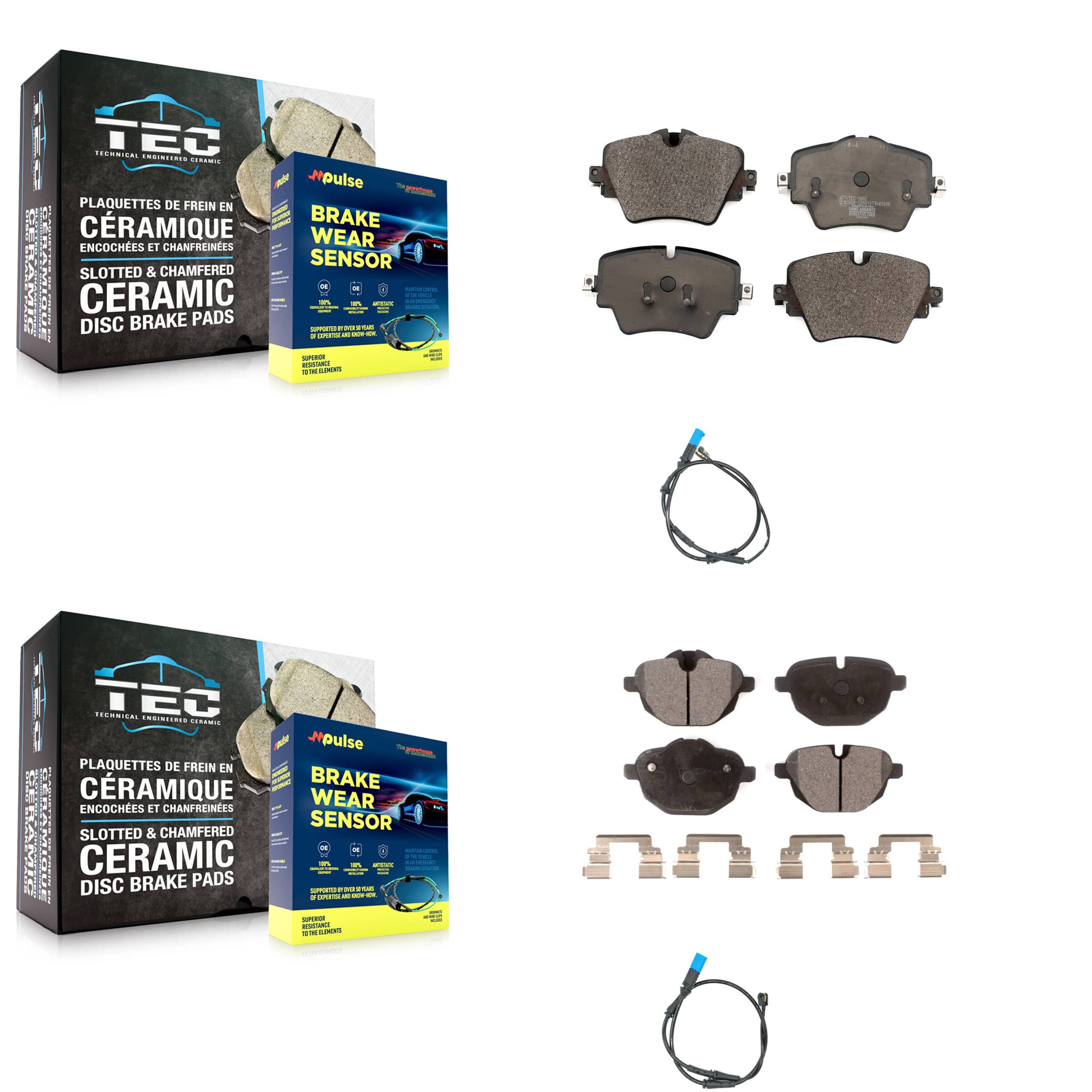 TEC - KTW-100277 - Front and Rear Disc Brake Pad Kits