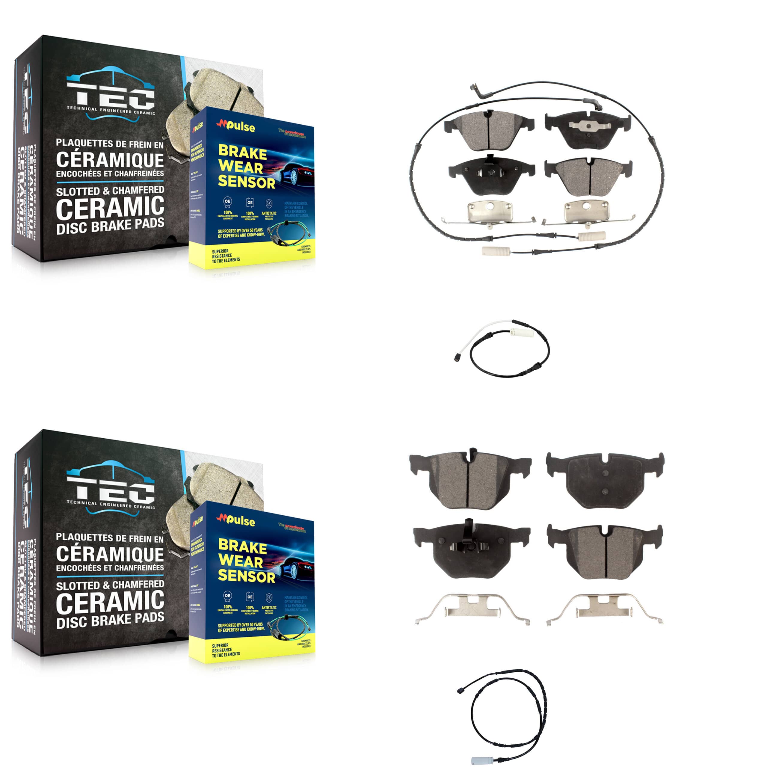 TEC - KTW-100286 - Front and Rear Disc Brake Pad Kits