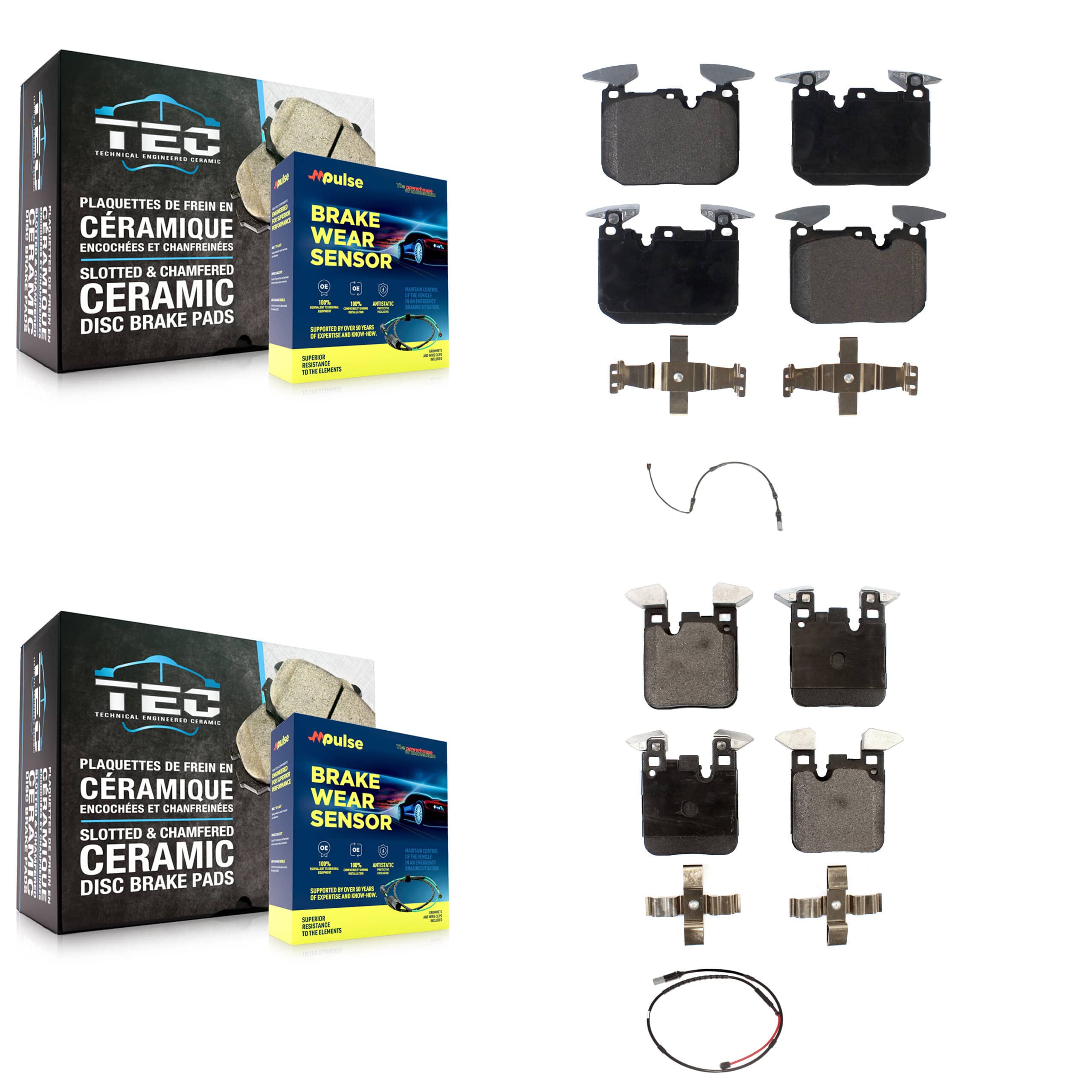 TEC - KTW-100289 - Front and Rear Disc Brake Pad Kits