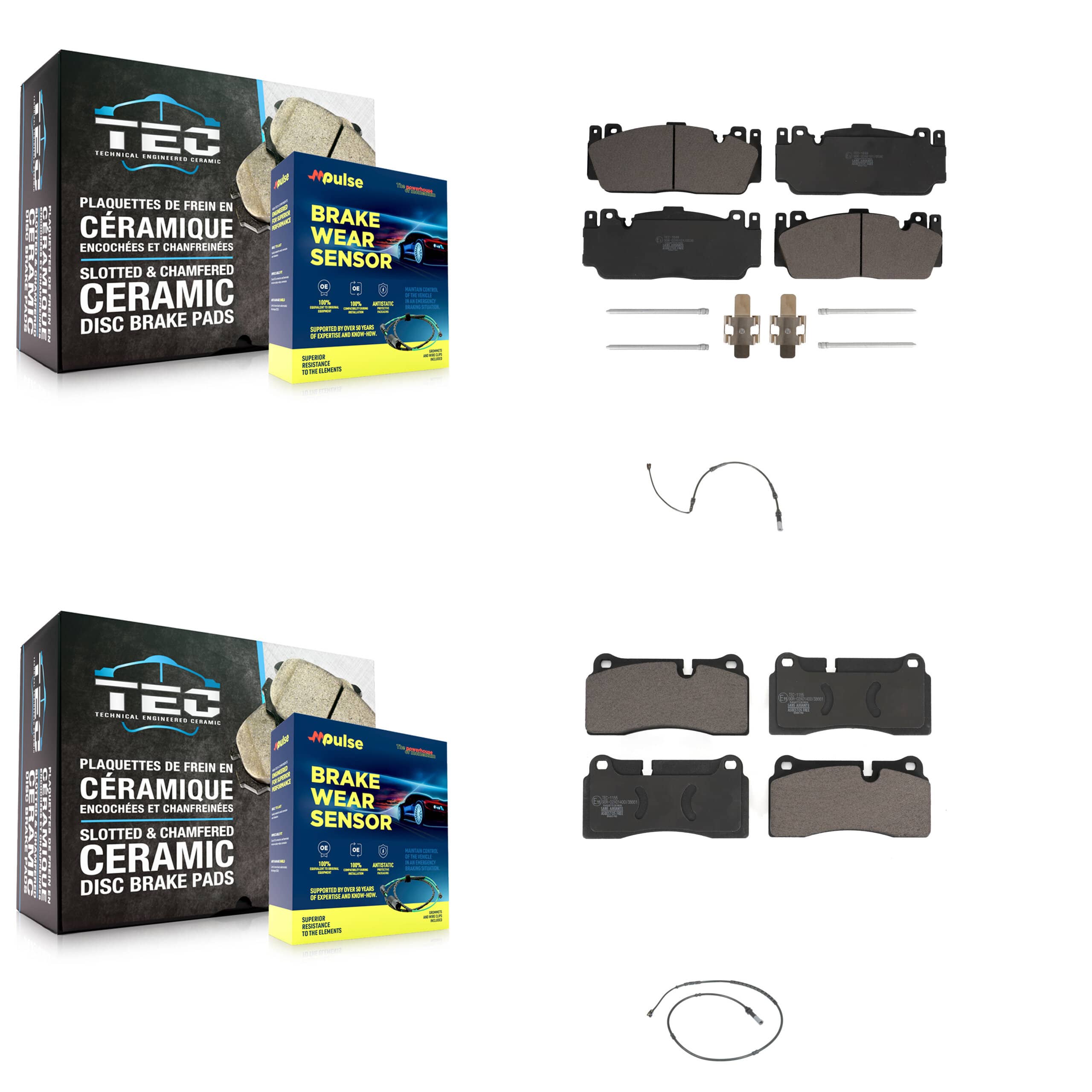 TEC - KTW-100294 - Front and Rear Disc Brake Pad Kits