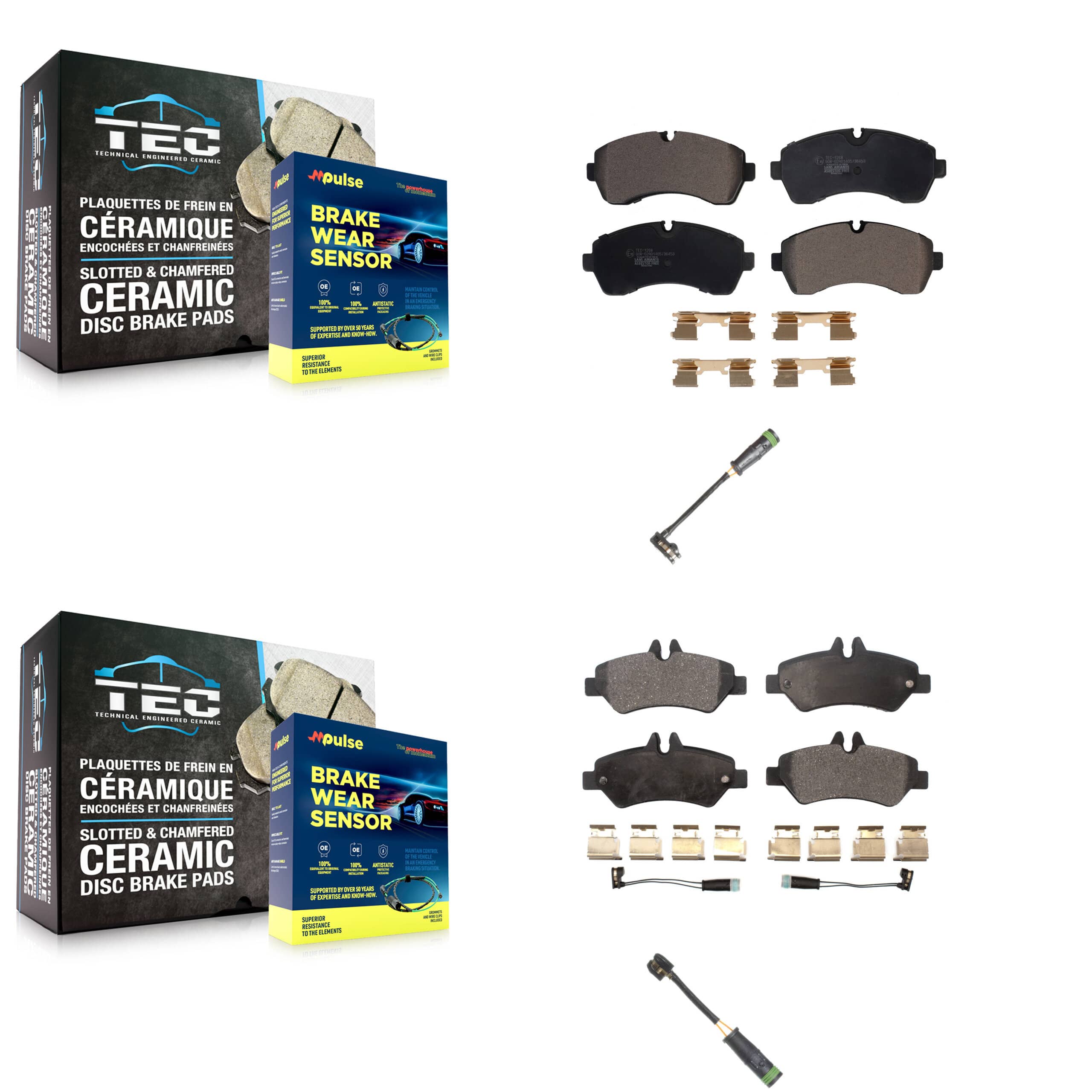 TEC - KTW-100306 - Front and Rear Disc Brake Pad Kits