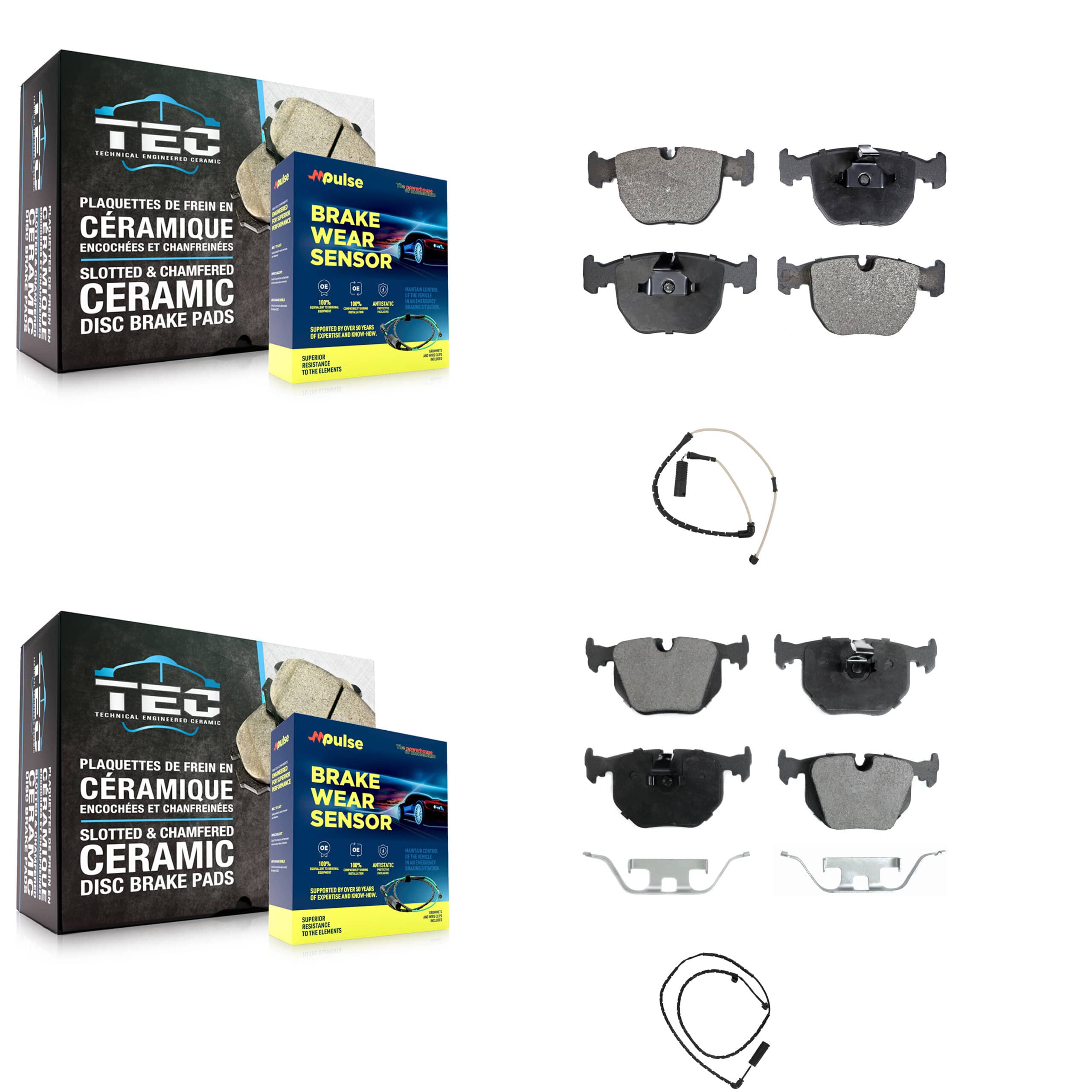 TEC - KTW-100389 - Front and Rear Disc Brake Pad Kits