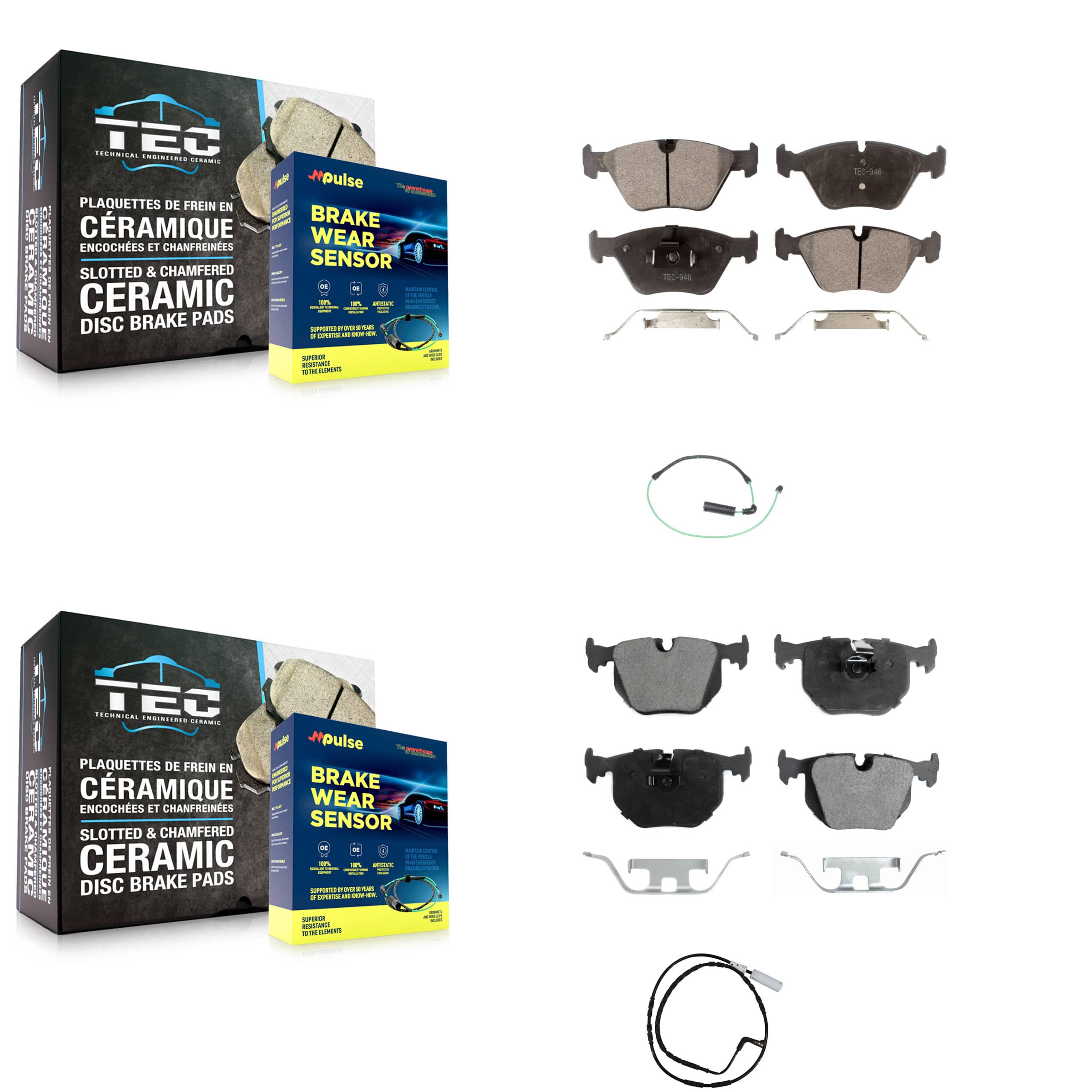 TEC - KTW-100391 - Front and Rear Disc Brake Pad Kits