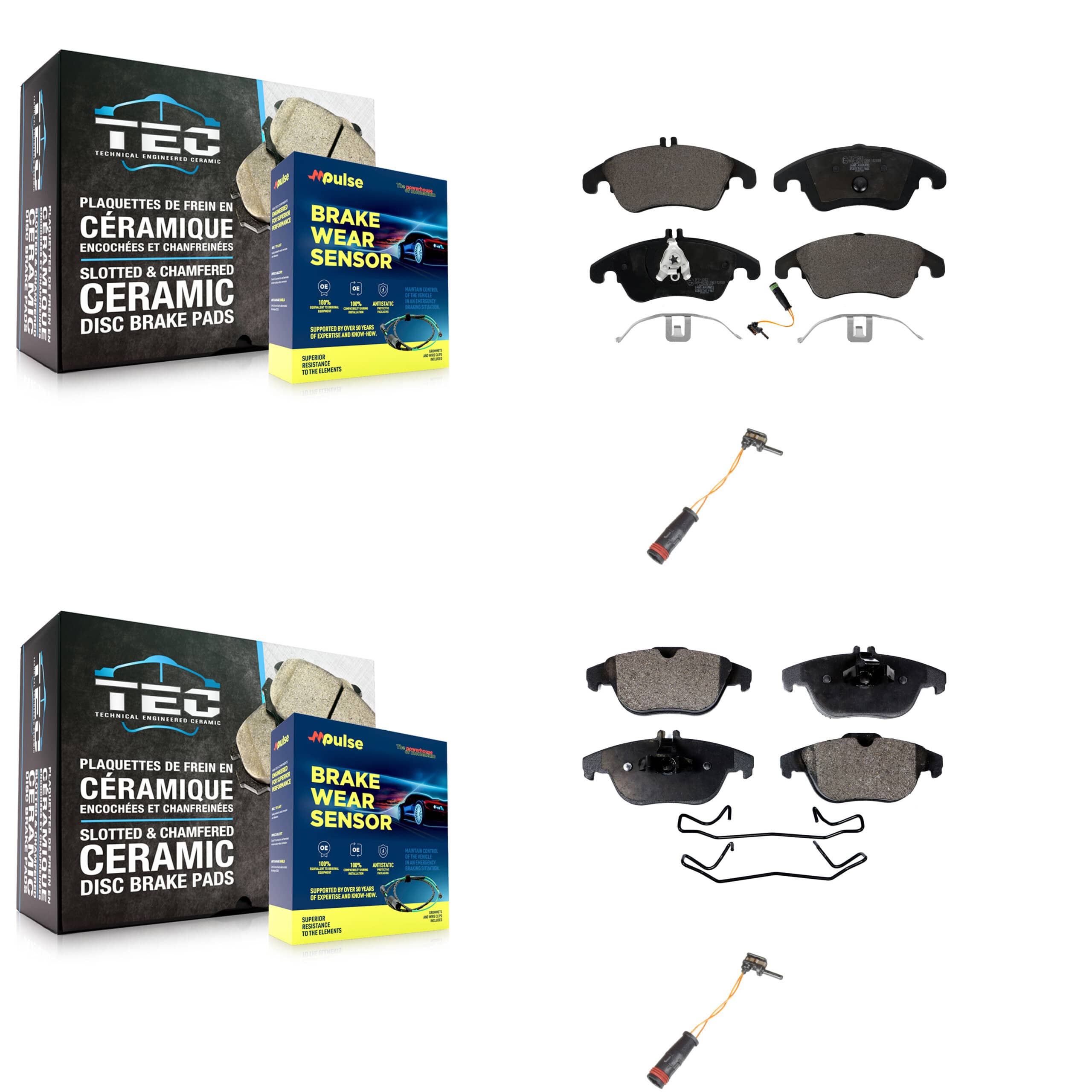 TEC - KTW-100394 - Front and Rear Disc Brake Pad Kits