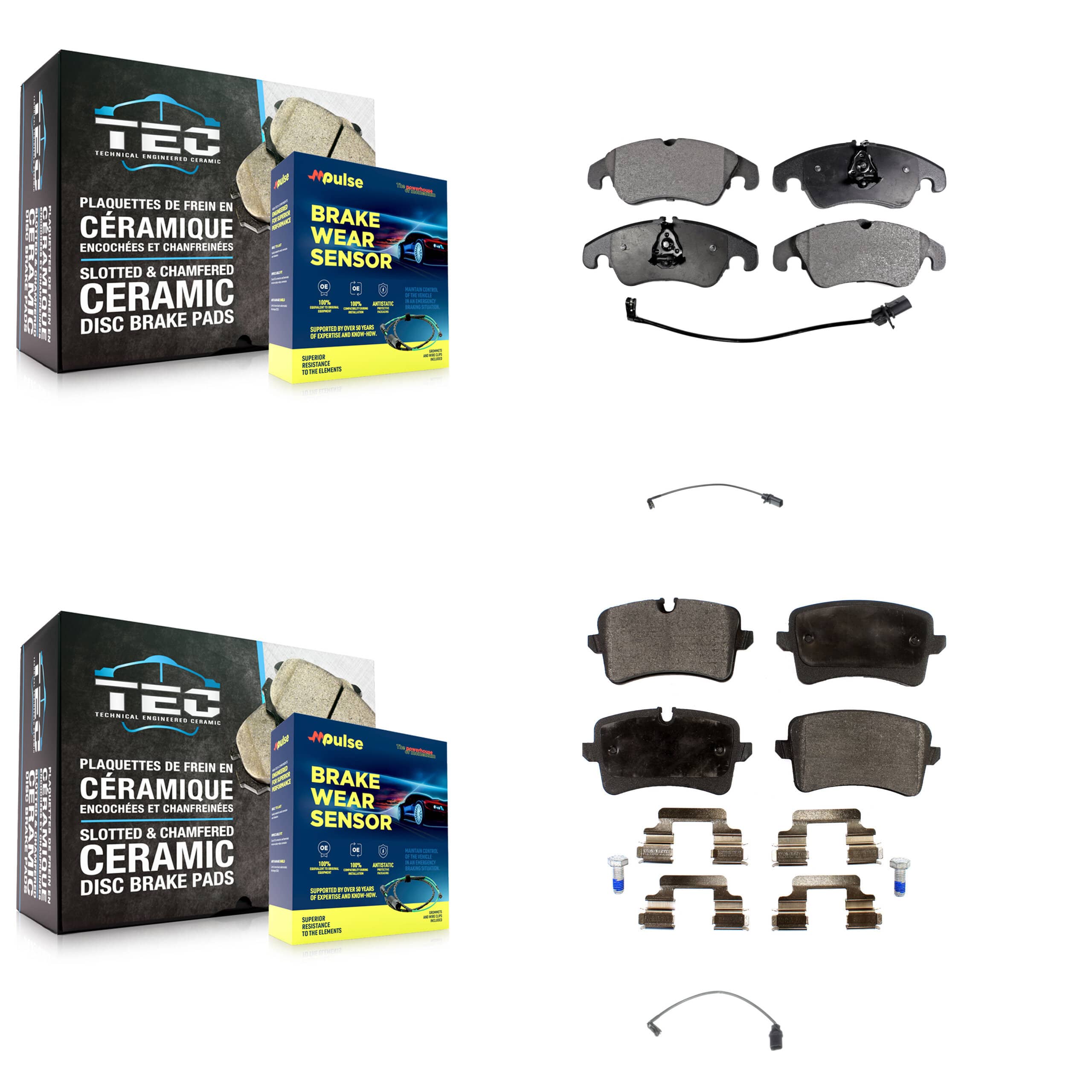 TEC - KTW-100408 - Front and Rear Disc Brake Pad Kits