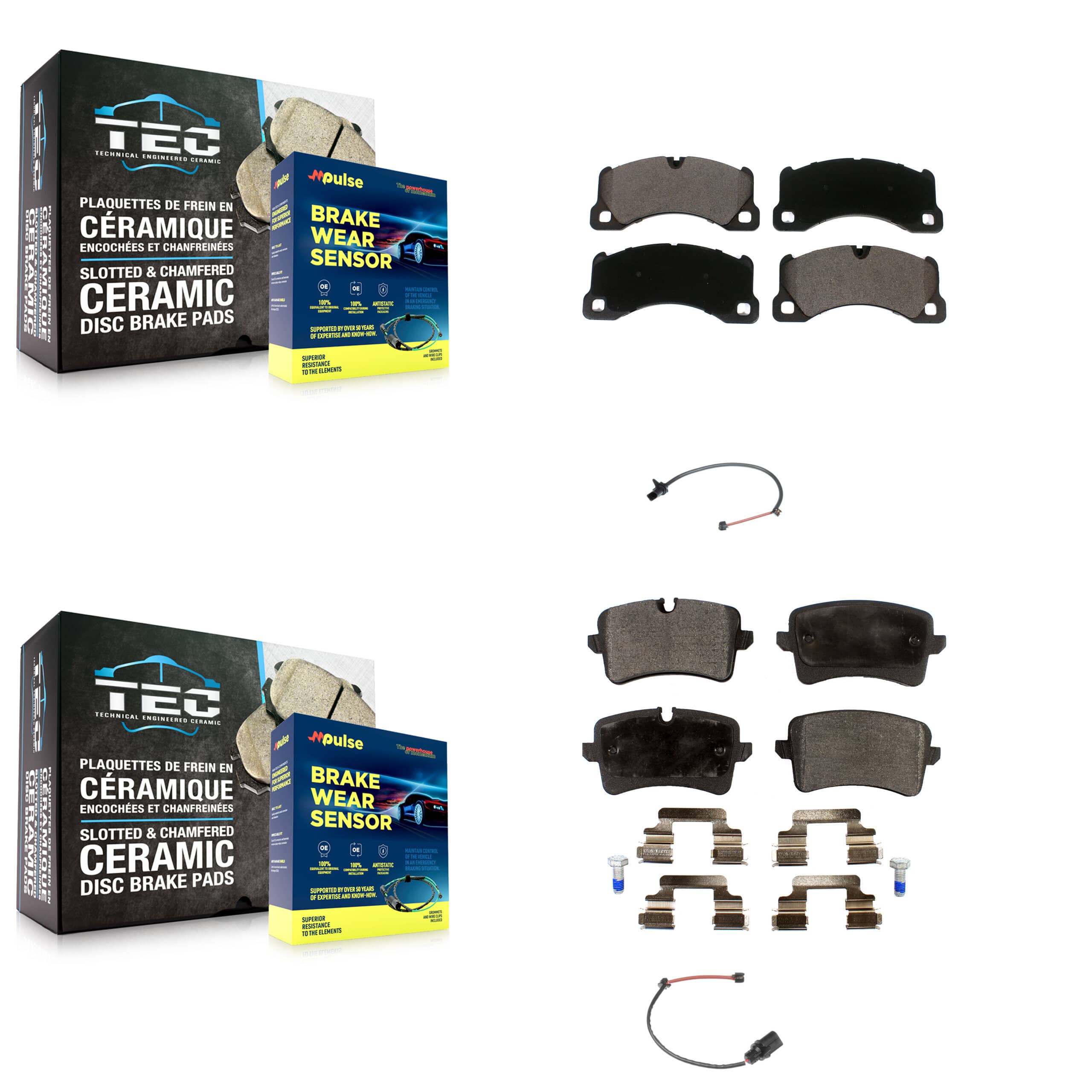 TEC - KTW-100409 - Front and Rear Disc Brake Pad Kits