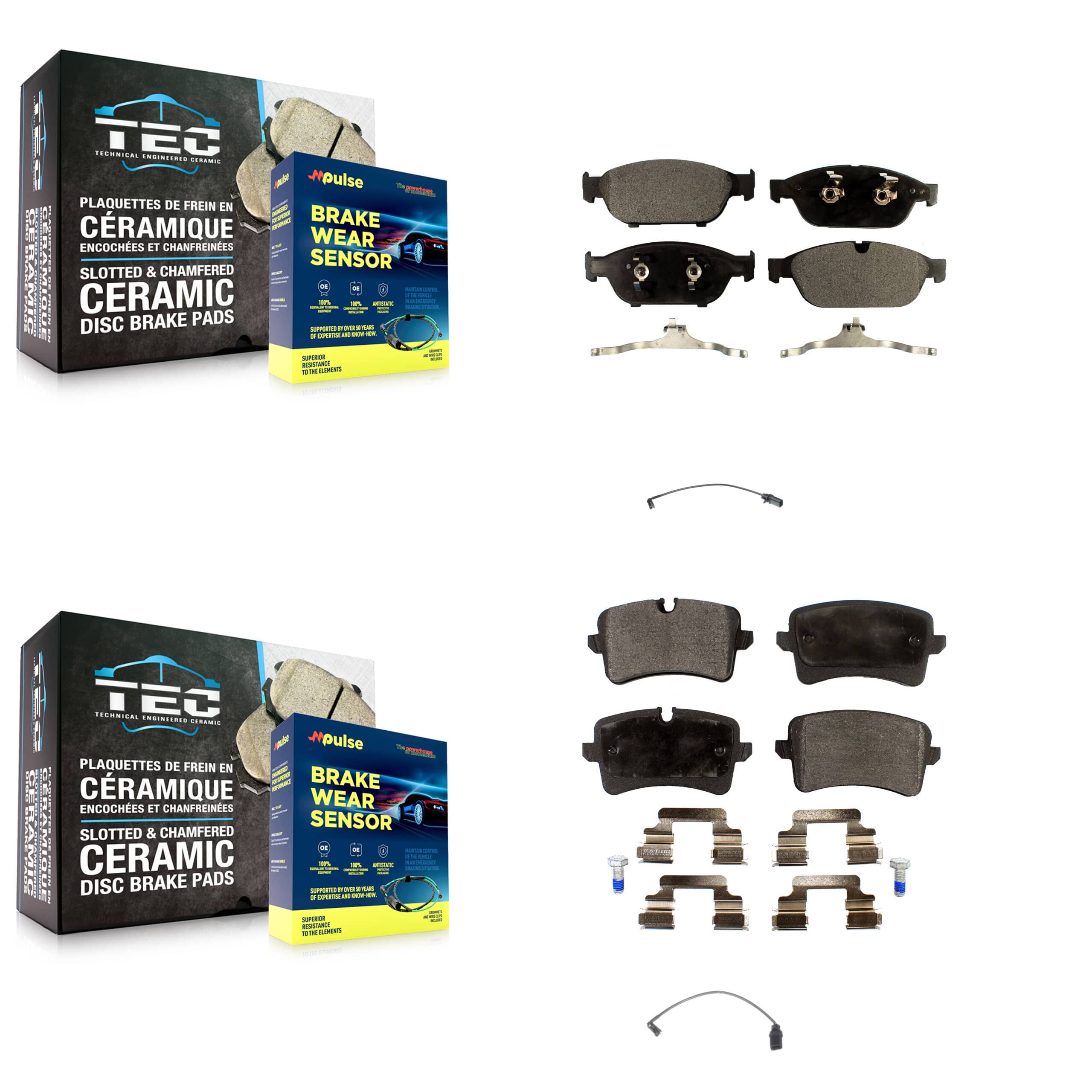 TEC - KTW-100417 - Front and Rear Disc Brake Pad Kits
