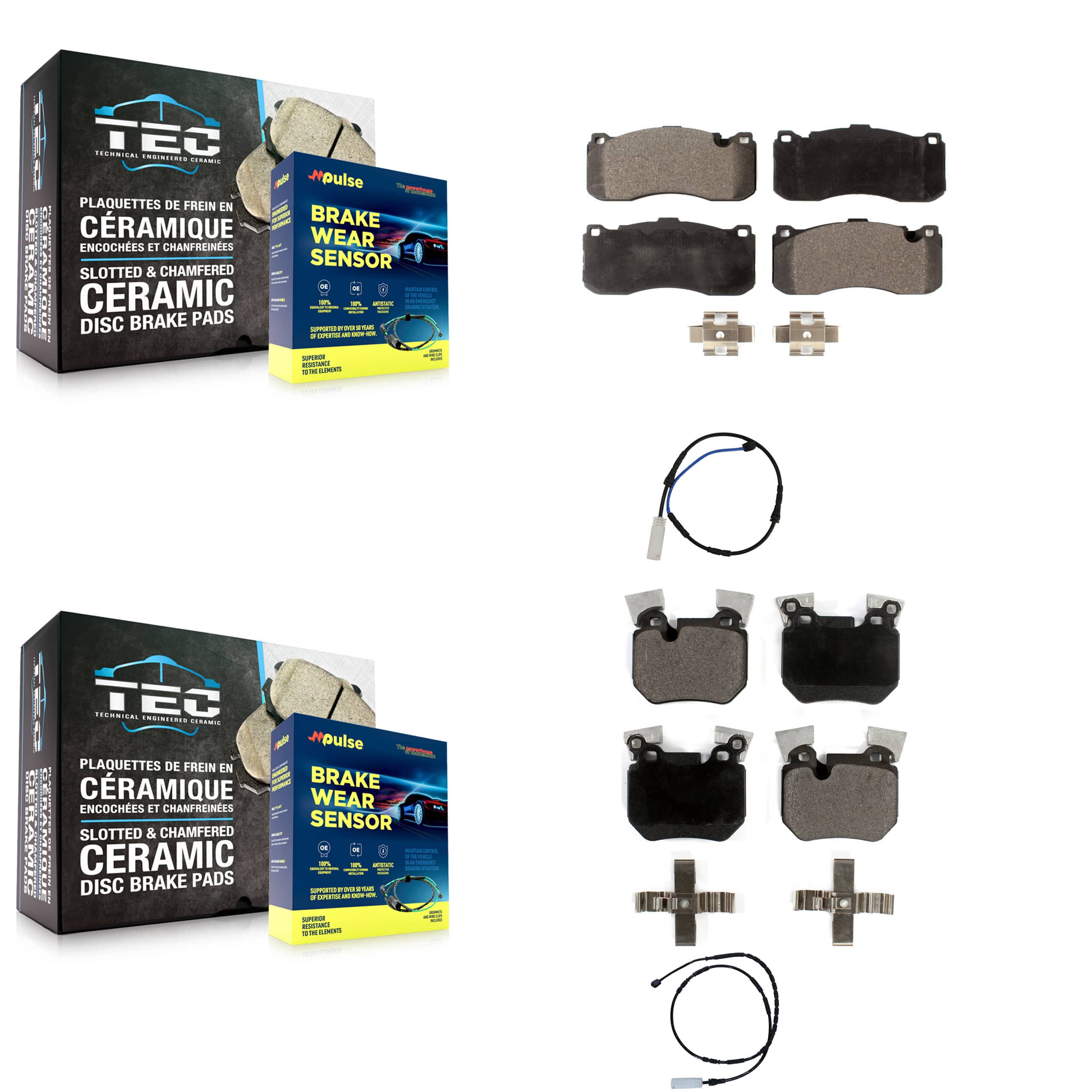 TEC - KTW-100420 - Front and Rear Disc Brake Pad Kits