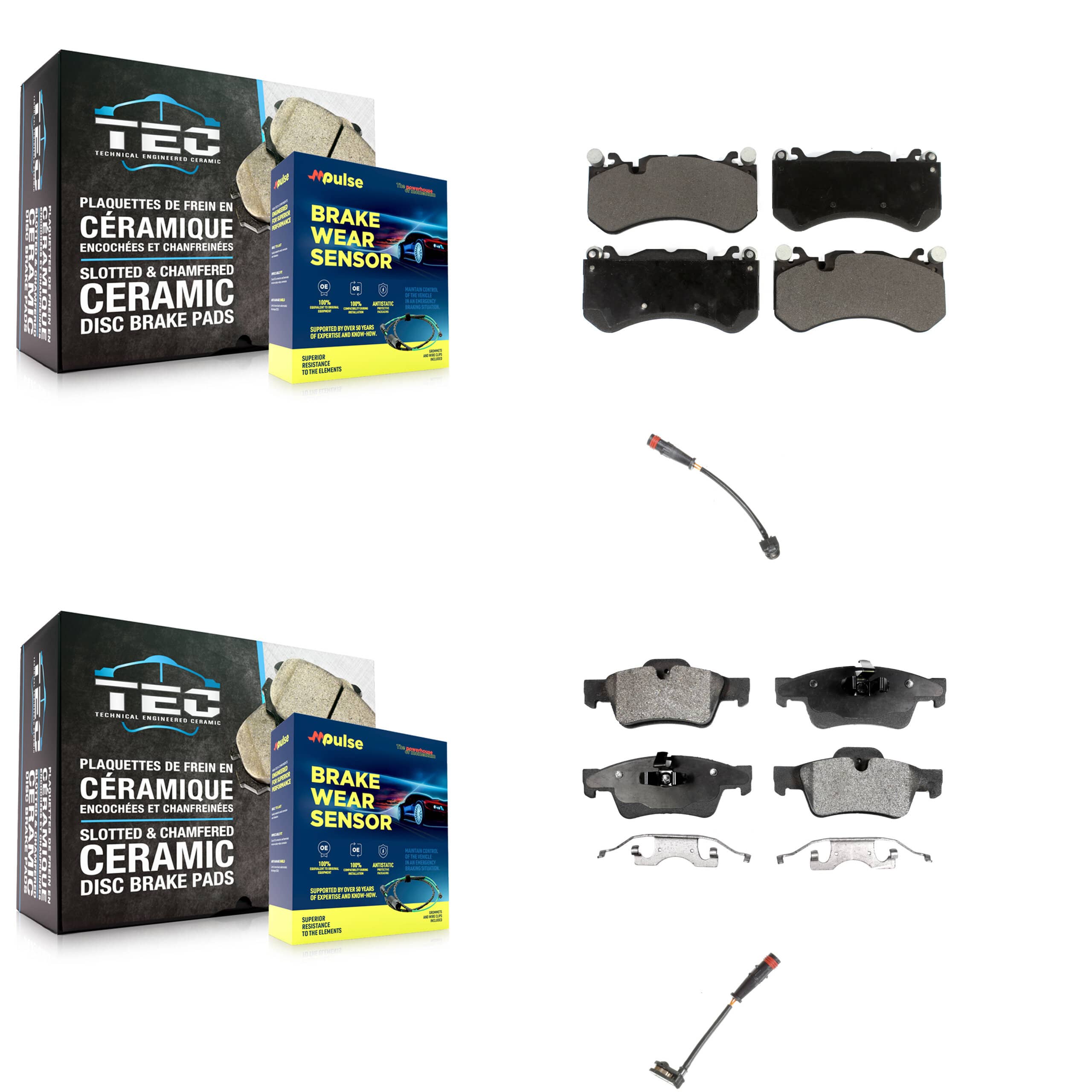 TEC - KTW-100434 - Front and Rear Disc Brake Pad Kits