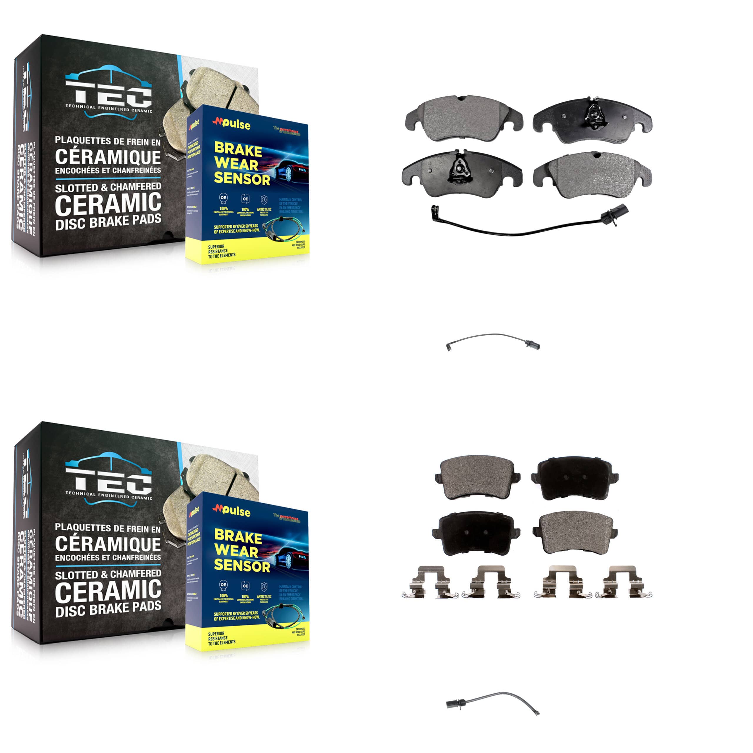 TEC - KTW-100438 - Front and Rear Disc Brake Pad Kits