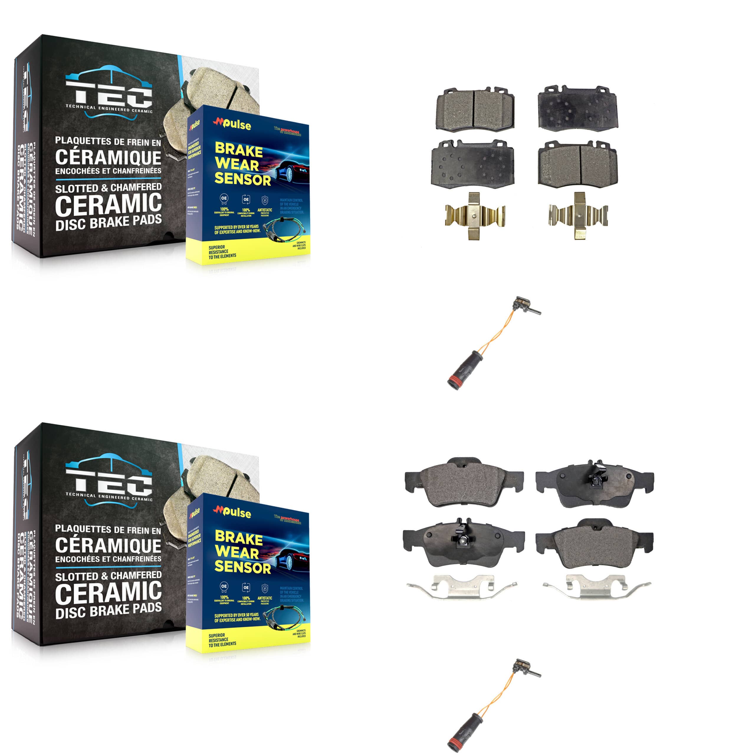 TEC - KTW-100444 - Front and Rear Disc Brake Pad Kits