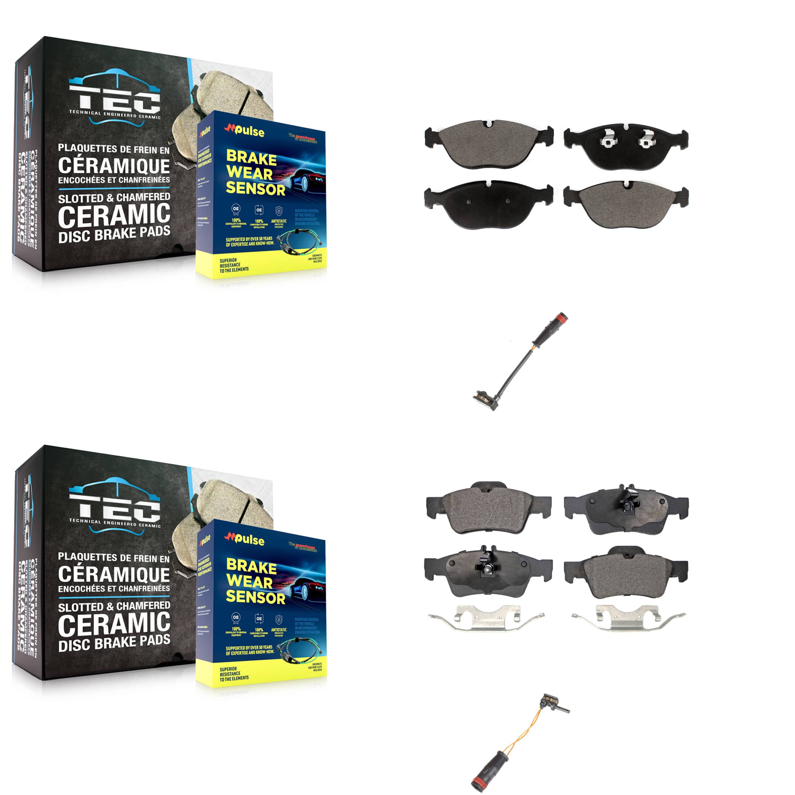 TEC - KTW-100446 - Front and Rear Disc Brake Pad Kits