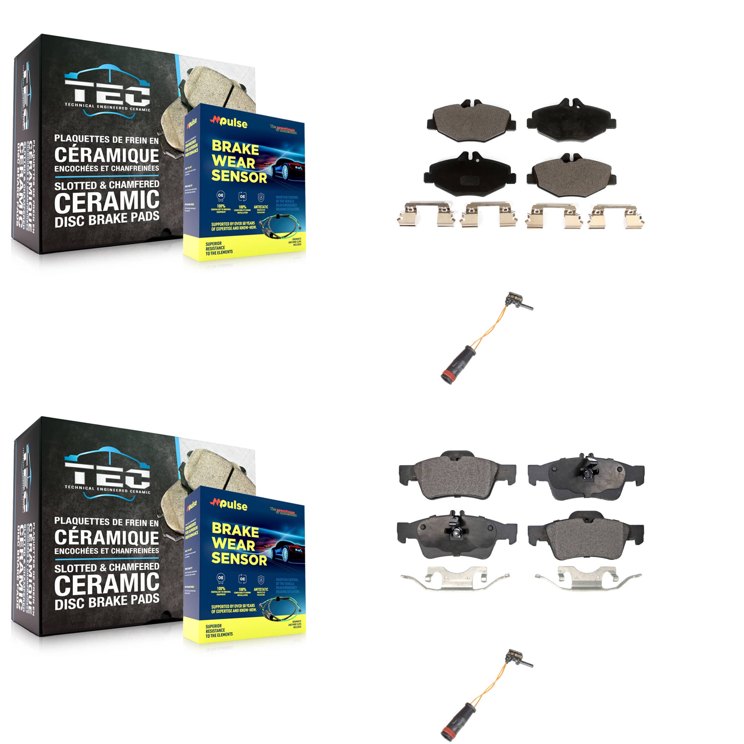 TEC - KTW-100448 - Front and Rear Disc Brake Pad Kits