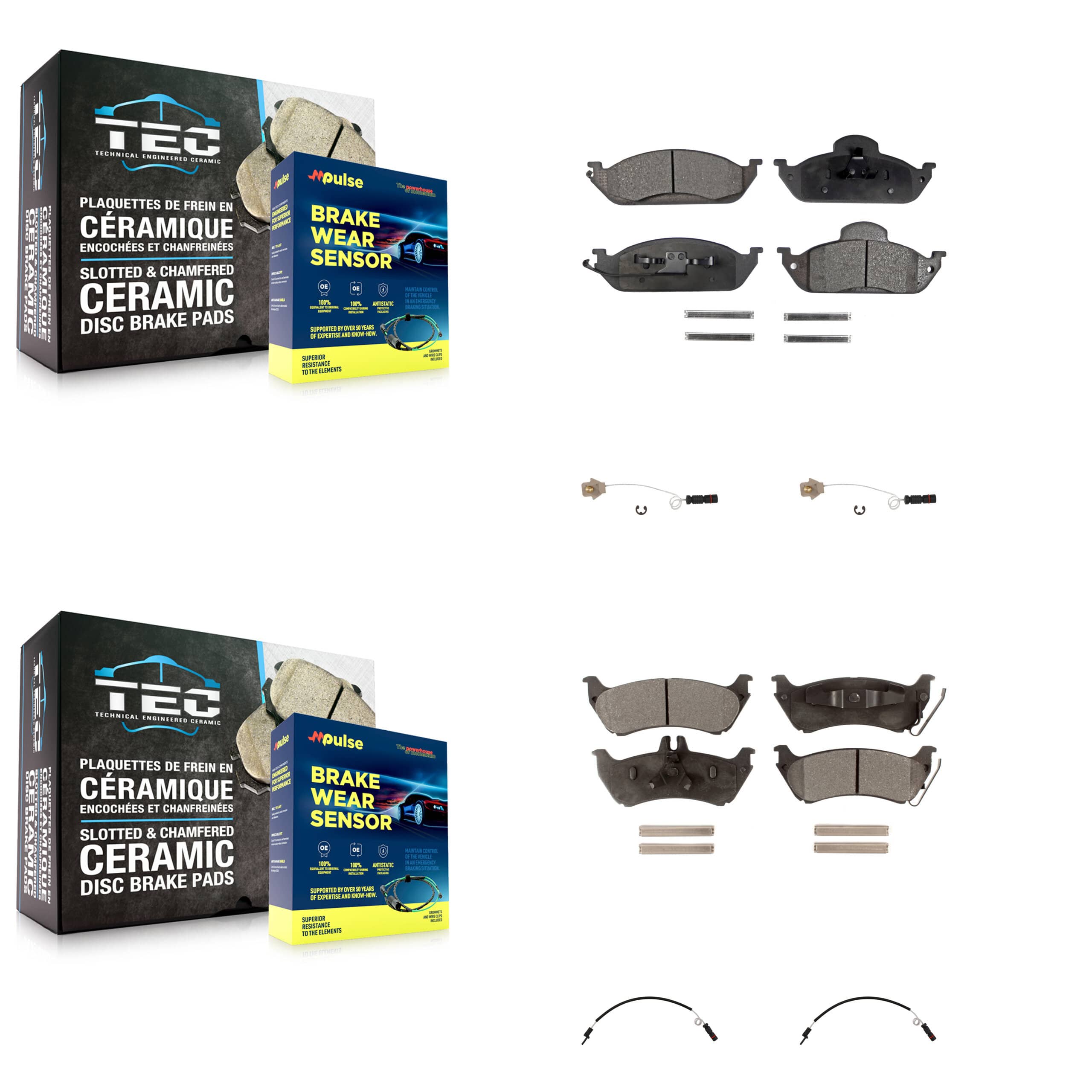 TEC - KTW-100469 - Front and Rear Disc Brake Pad Kits