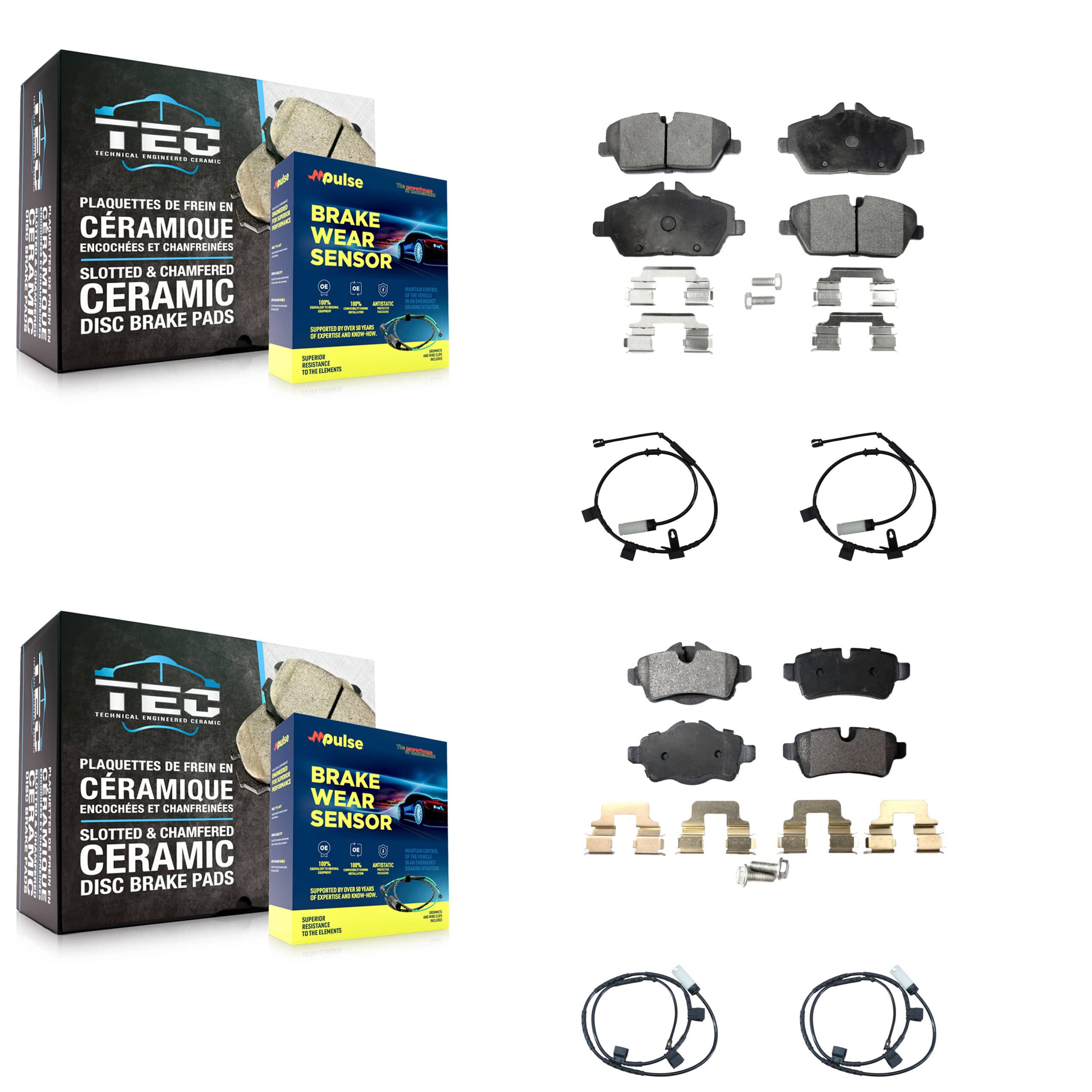 TEC - KTW-100474 - Front and Rear Disc Brake Pad Kits