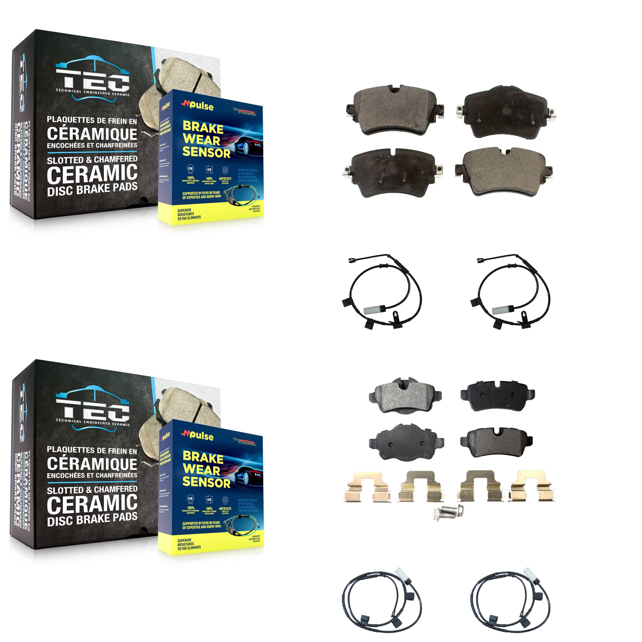 TEC - KTW-100476 - Front and Rear Disc Brake Pad Kits