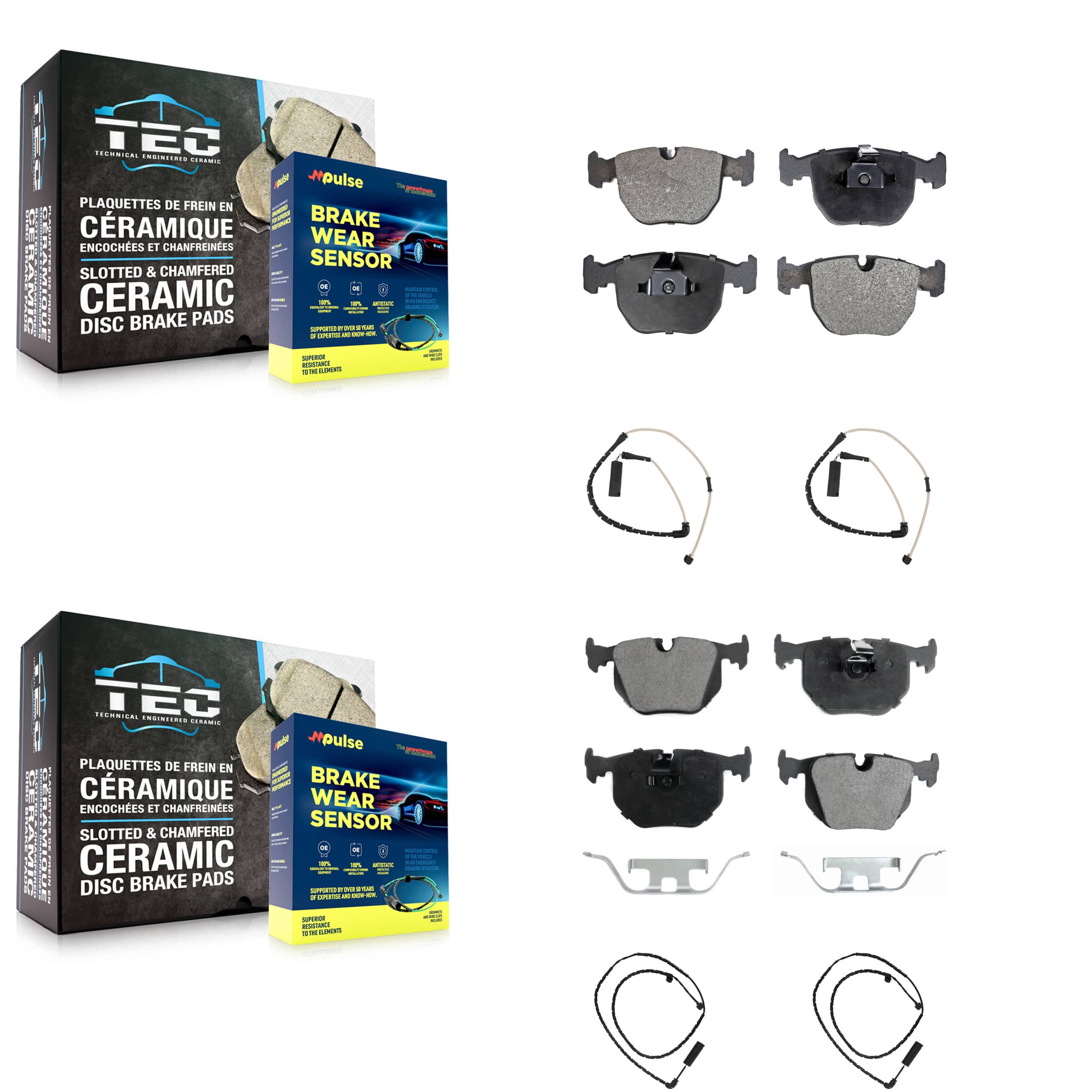 TEC - KTW-100484 - Front and Rear Disc Brake Pad Kits