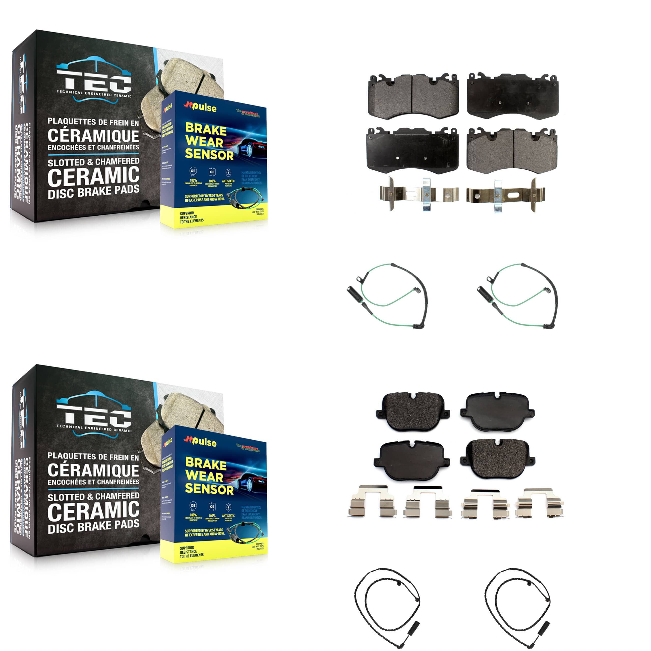 TEC - KTW-100488 - Front and Rear Disc Brake Pad Kits