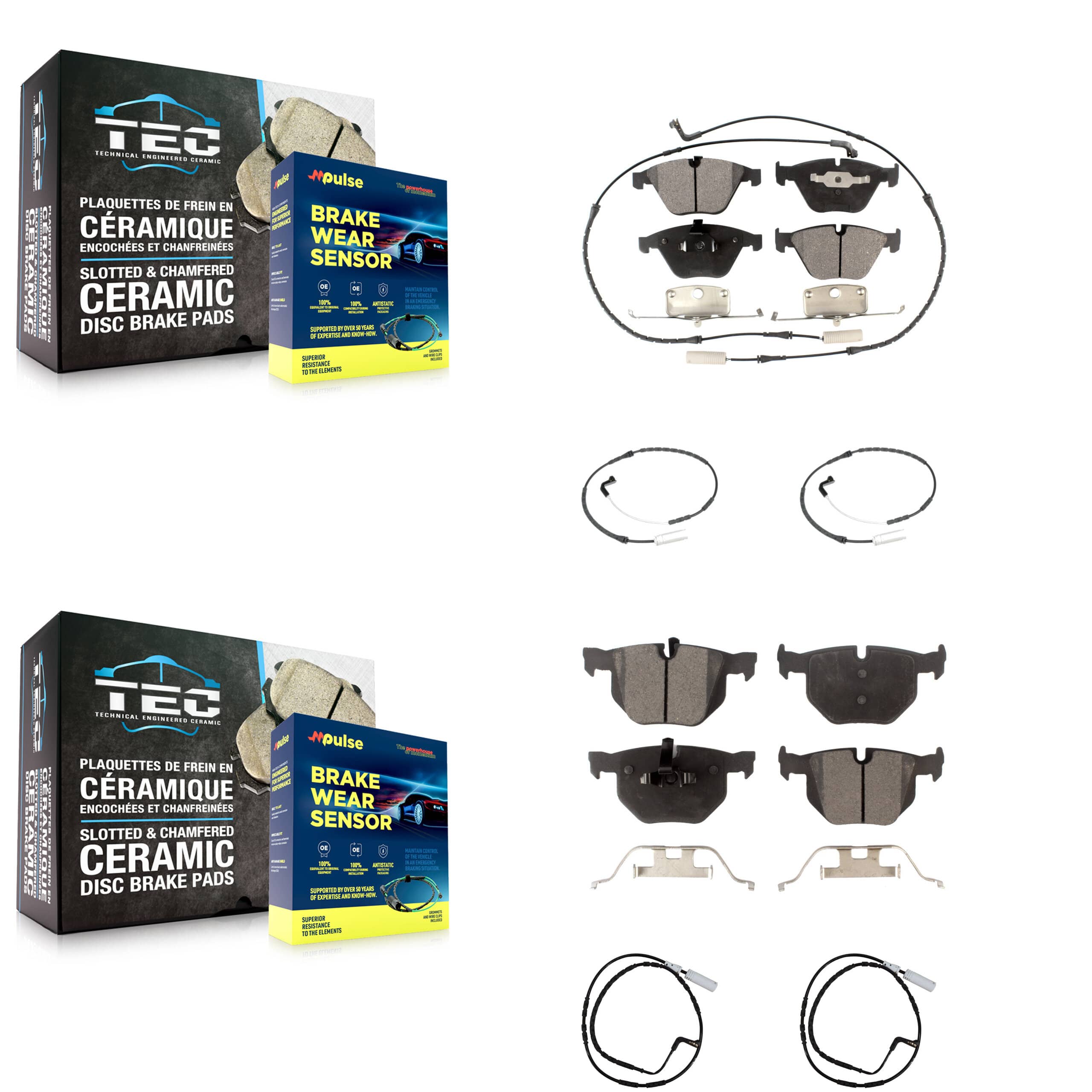 TEC - KTW-100504 - Front and Rear Disc Brake Pad Kits