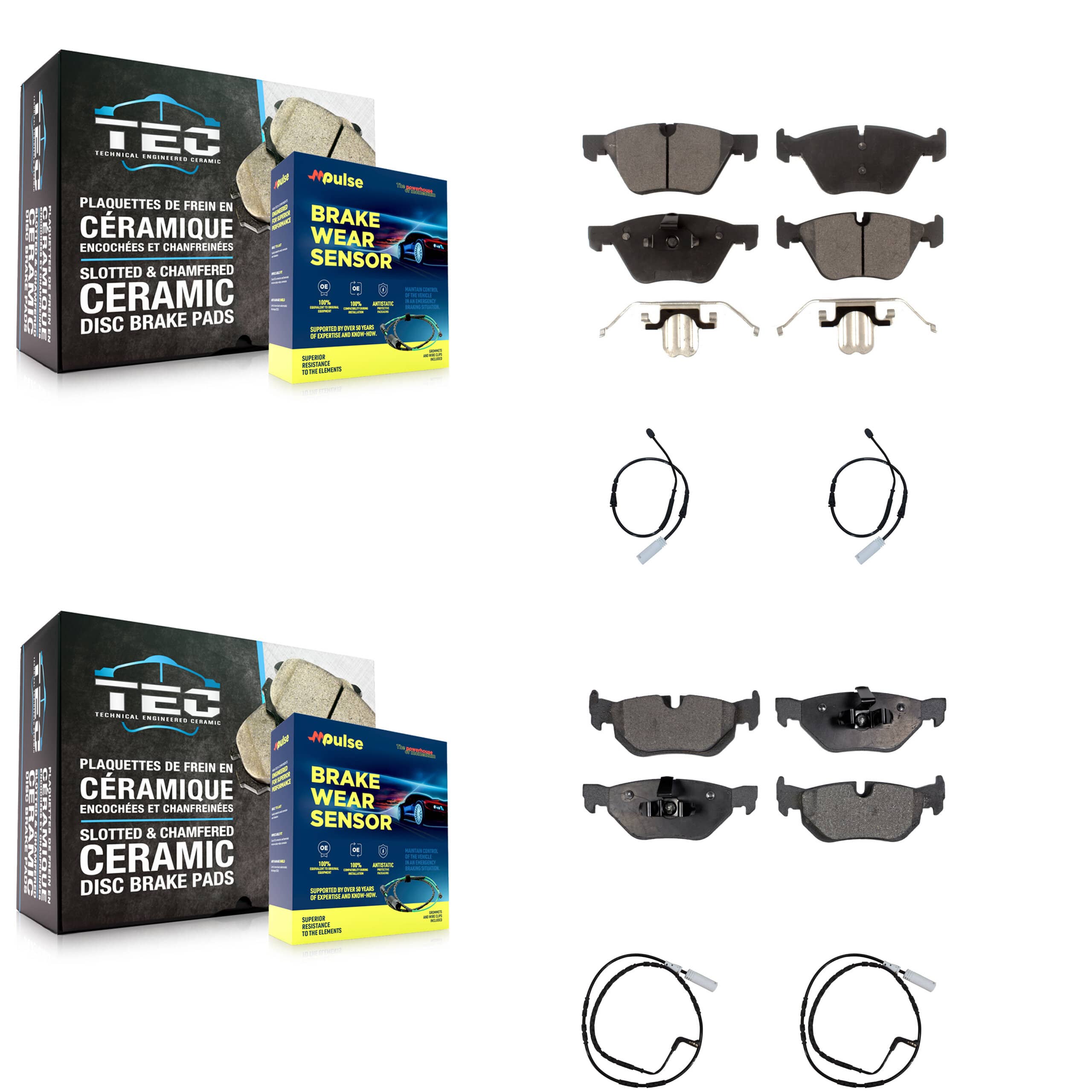 TEC - KTW-100505 - Front and Rear Disc Brake Pad Kits