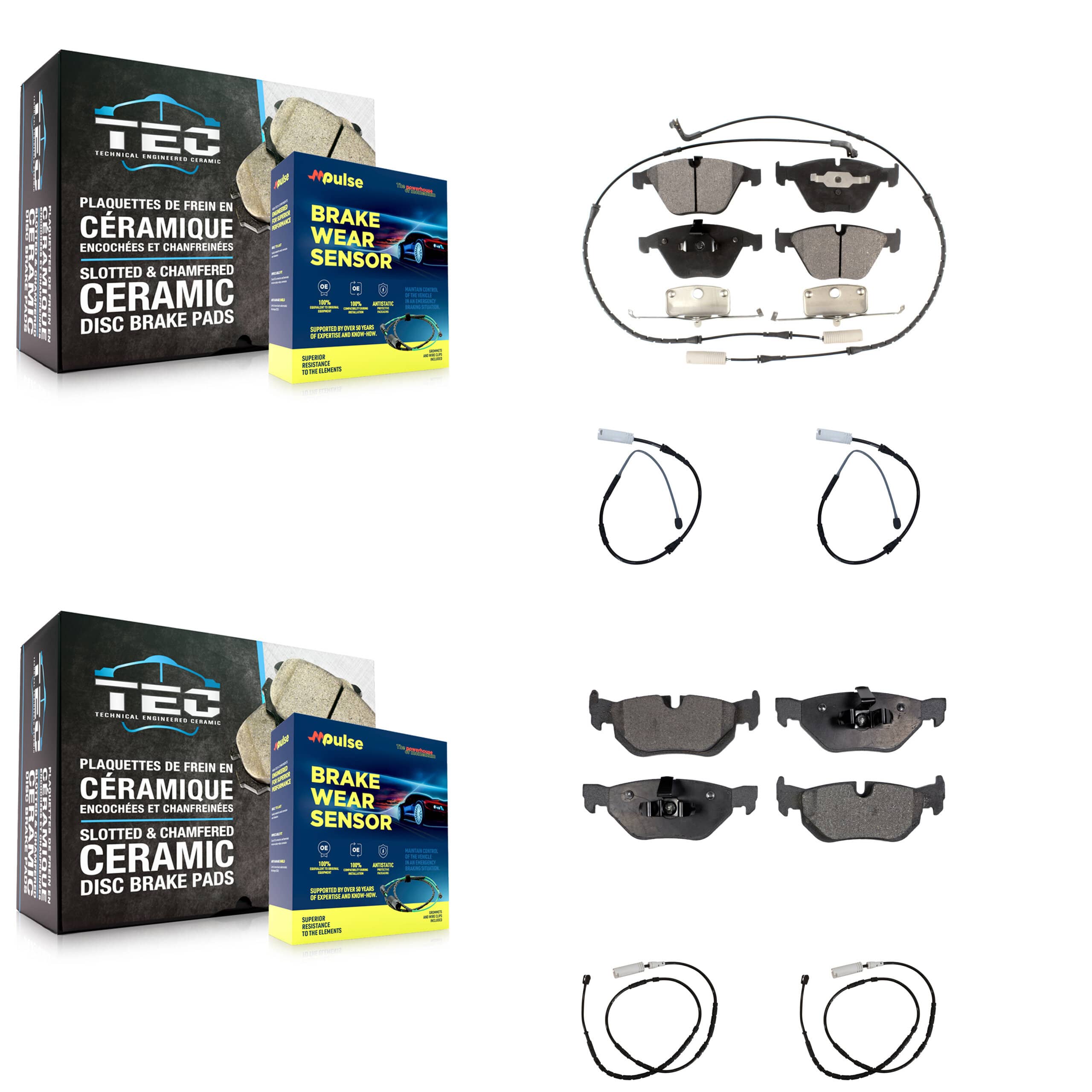 TEC - KTW-100511 - Front and Rear Disc Brake Pad Kits