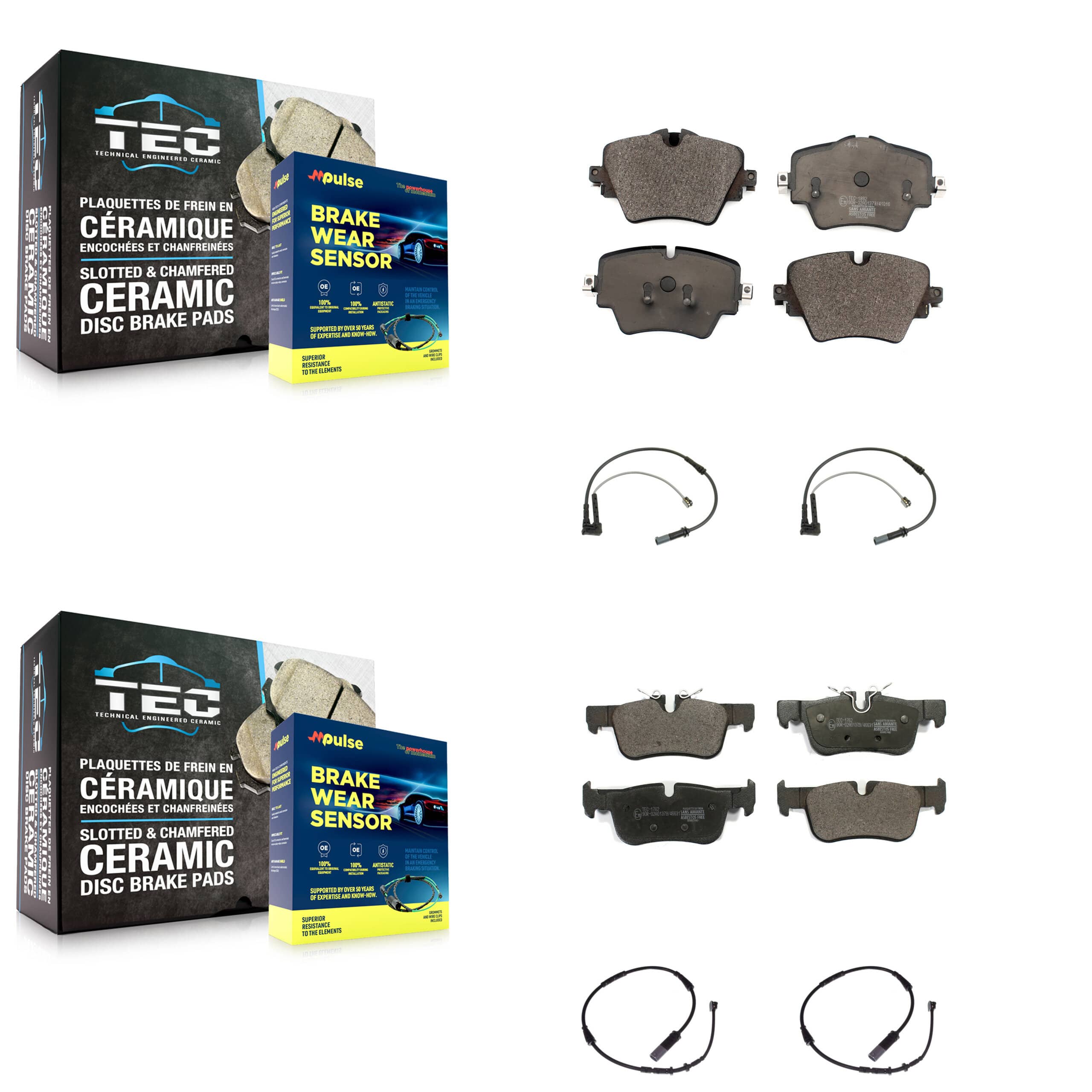 TEC - KTW-100514 - Front and Rear Disc Brake Pad Kits