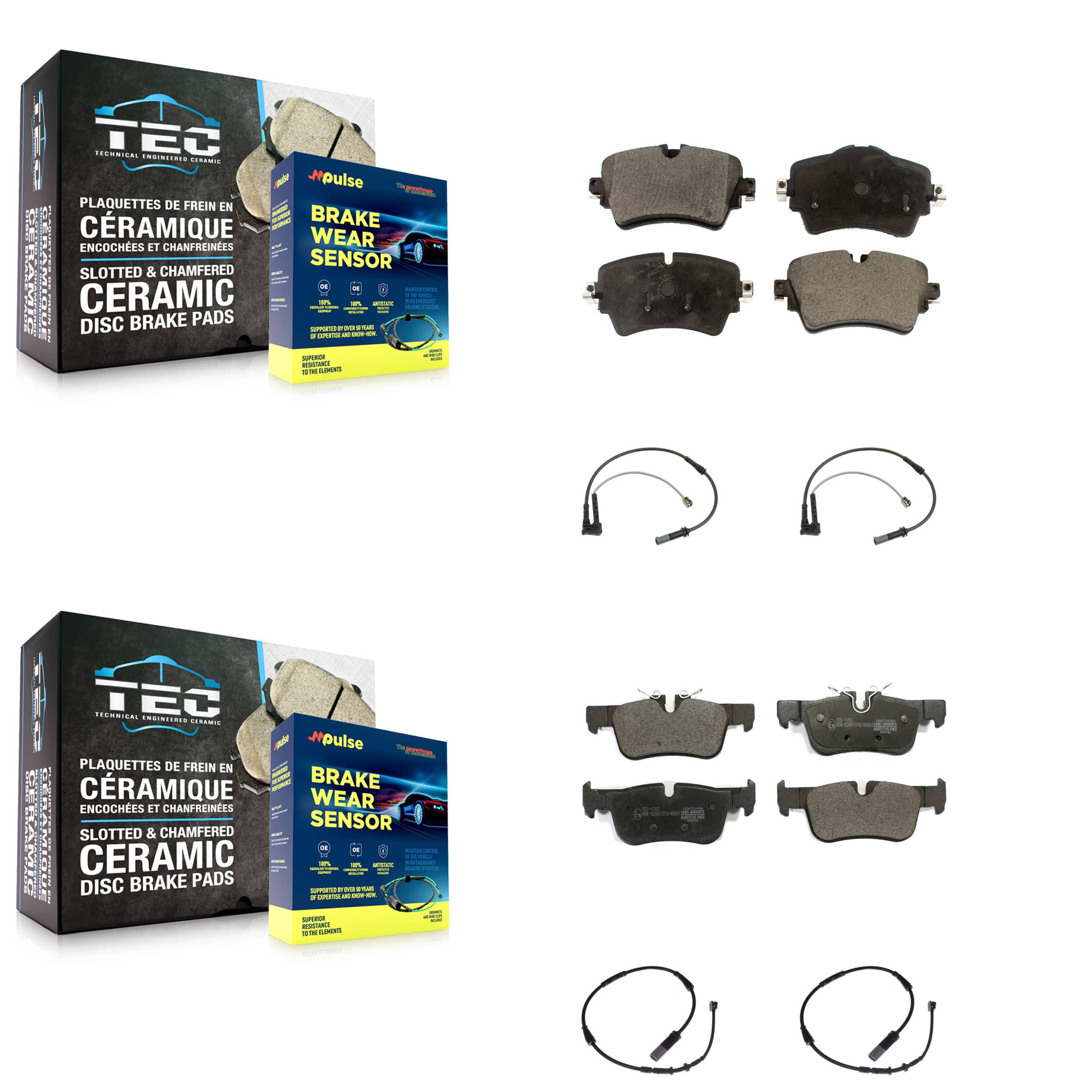 TEC - KTW-100516 - Front and Rear Disc Brake Pad Kits