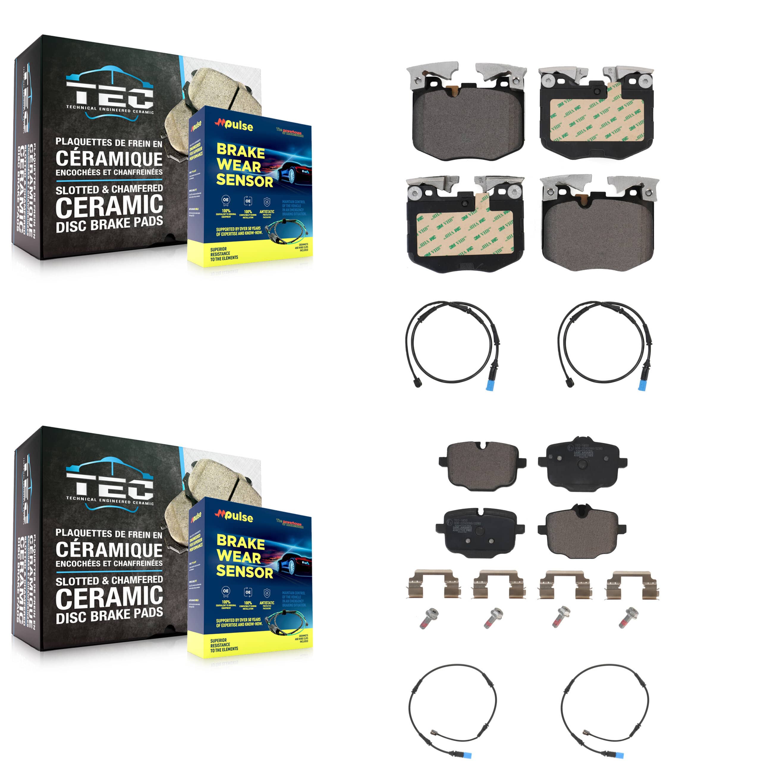 TEC - KTW-100525 - Front and Rear Disc Brake Pad Kits