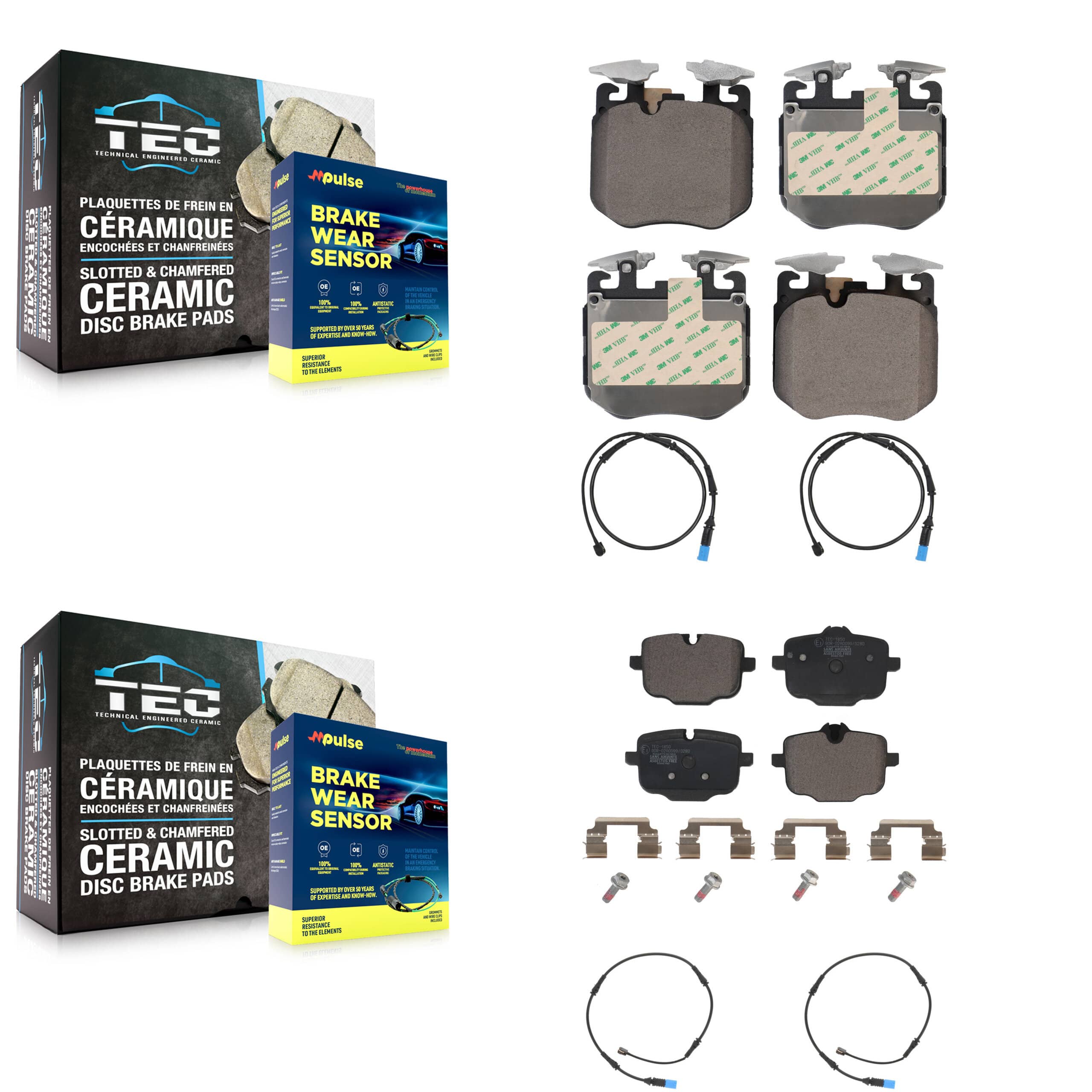 TEC - KTW-100526 - Front and Rear Disc Brake Pad Kits