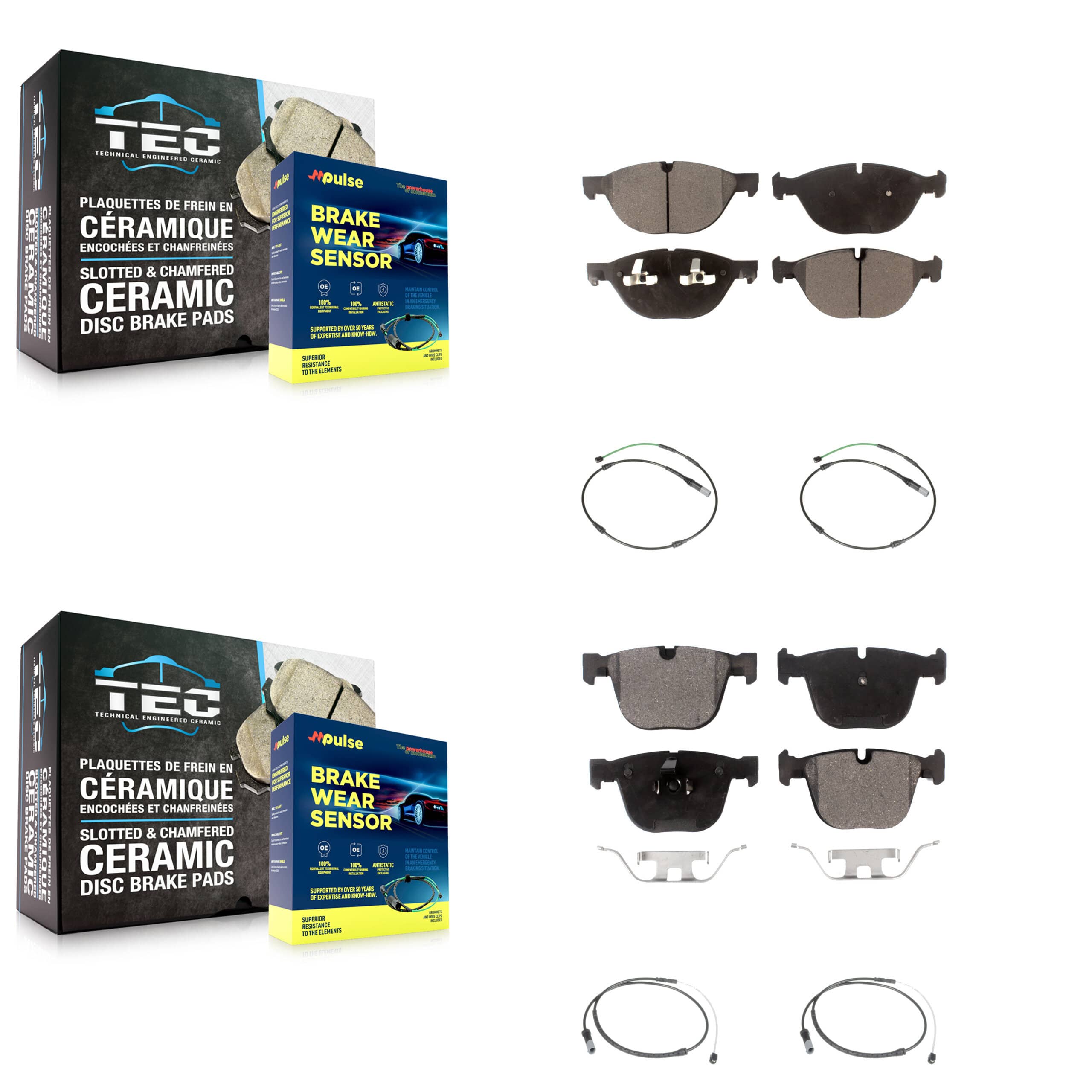 TEC - KTW-100532 - Front and Rear Disc Brake Pad Kits