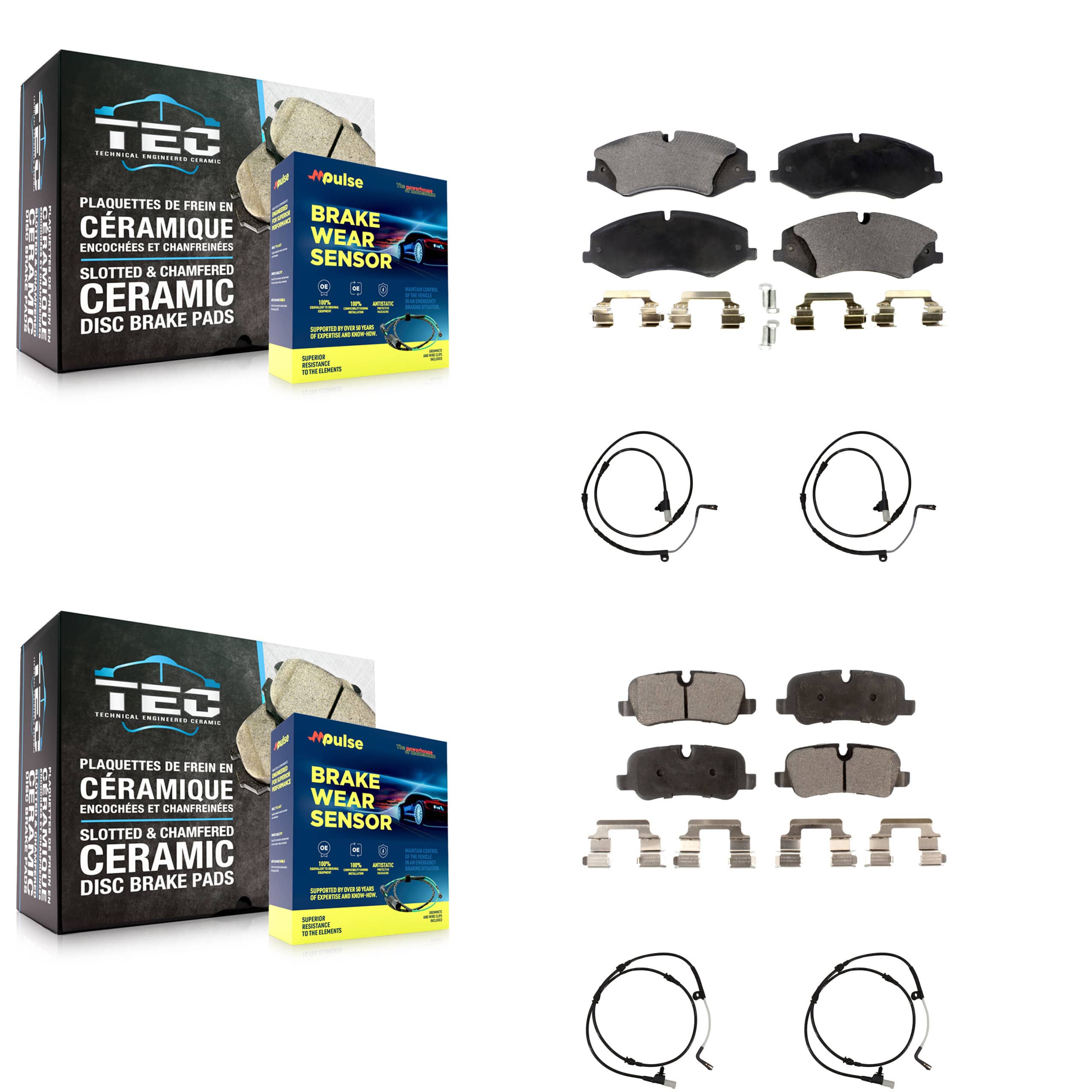 TEC - KTW-100537 - Front and Rear Disc Brake Pad Kits
